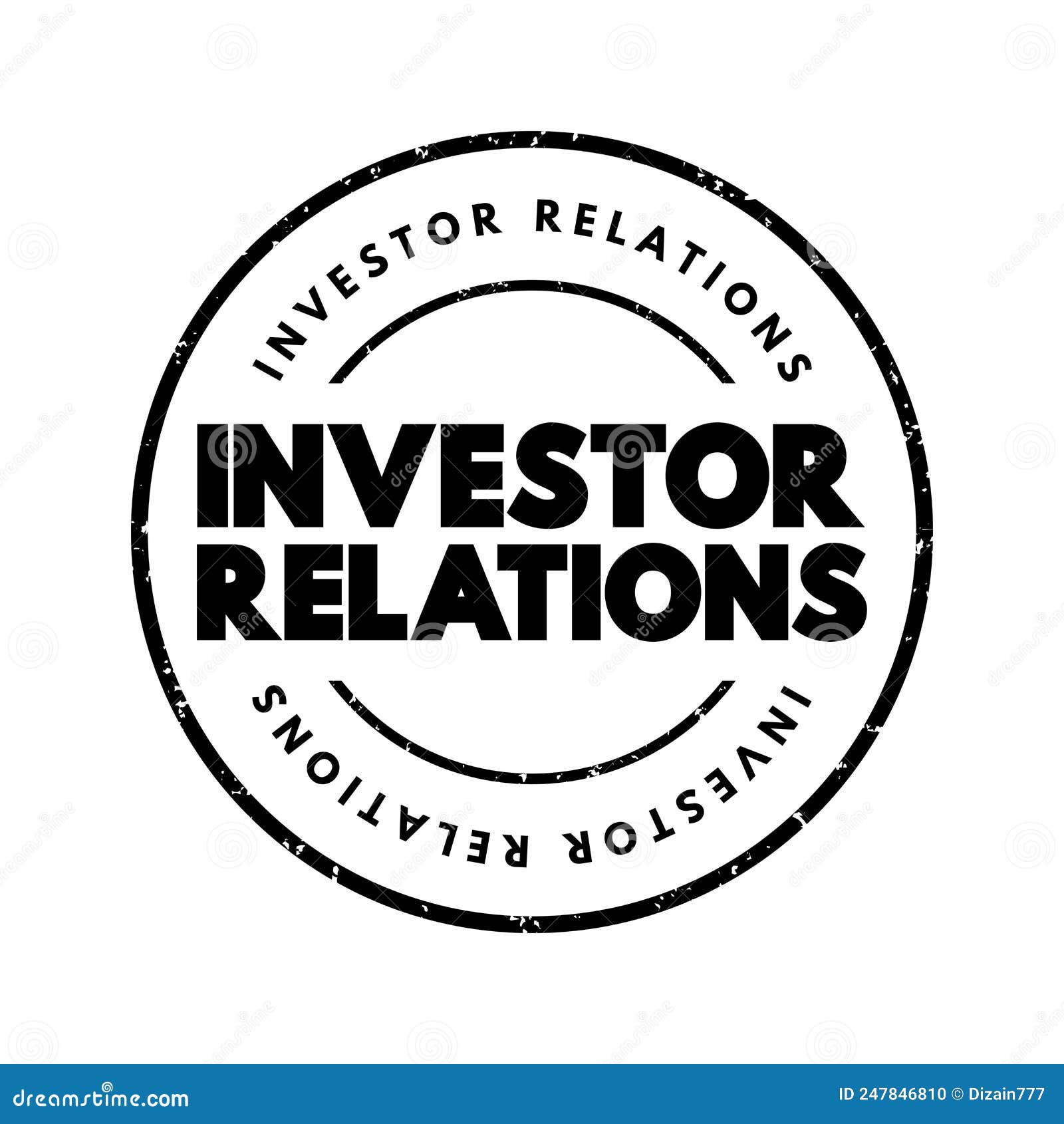 Investor Relations Text Stamp, Business Concept Background Stock