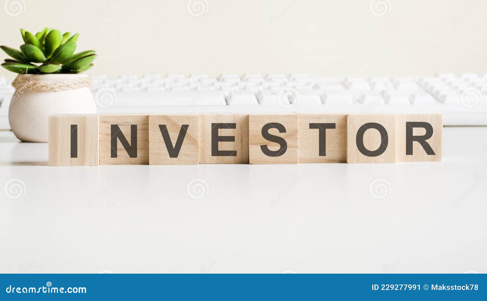 The Word Investor Written on Wood Blocks with Button. Concept of ...