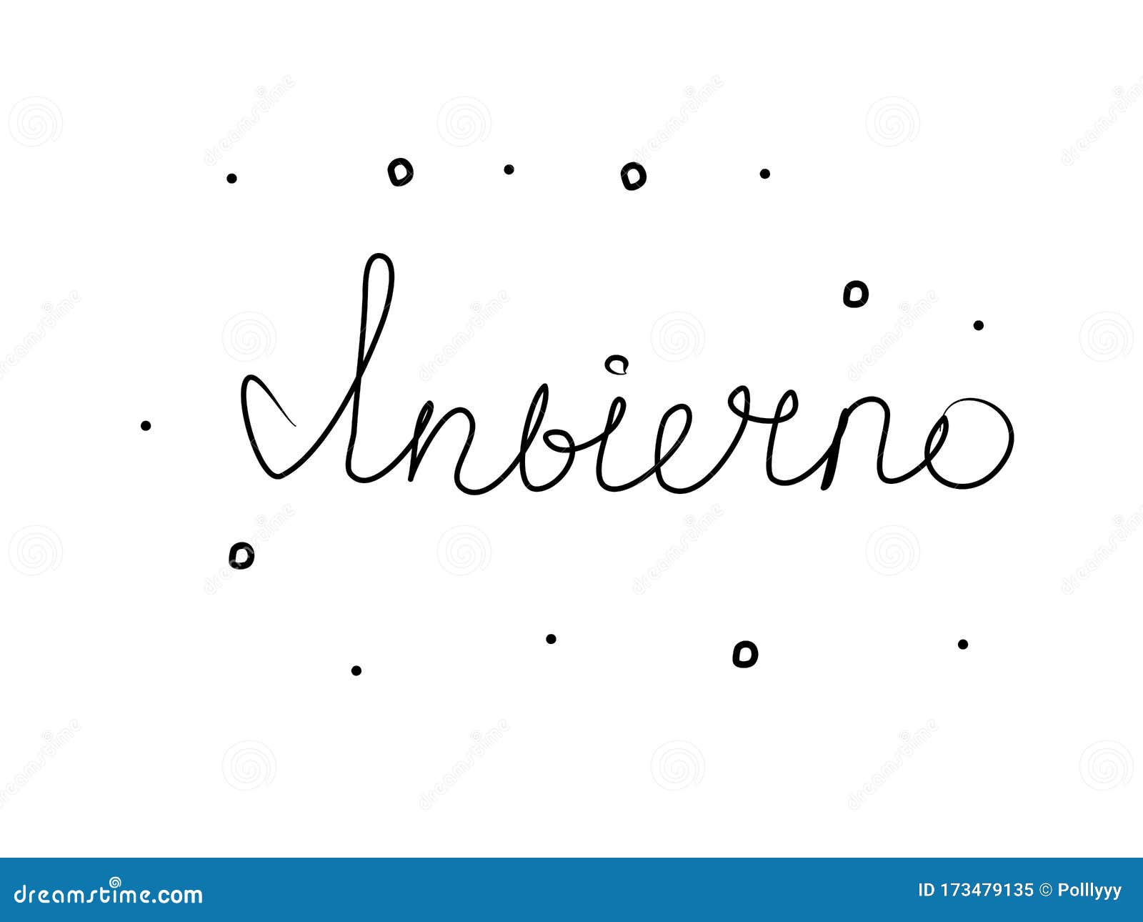 invierno phrase handwritten with a calligraphy brush. winter in spanish. modern brush calligraphy.  word black