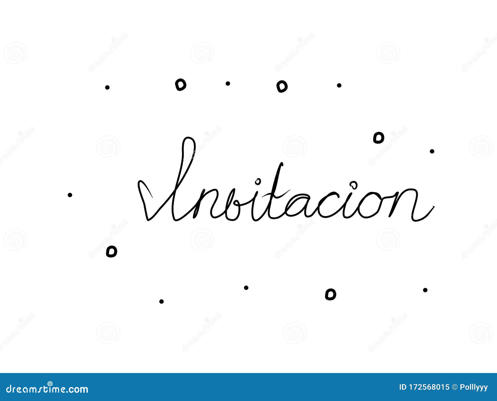 invitacion phrase handwritten with a calligraphy brush. invitation in spanish. modern brush calligraphy.  word black
