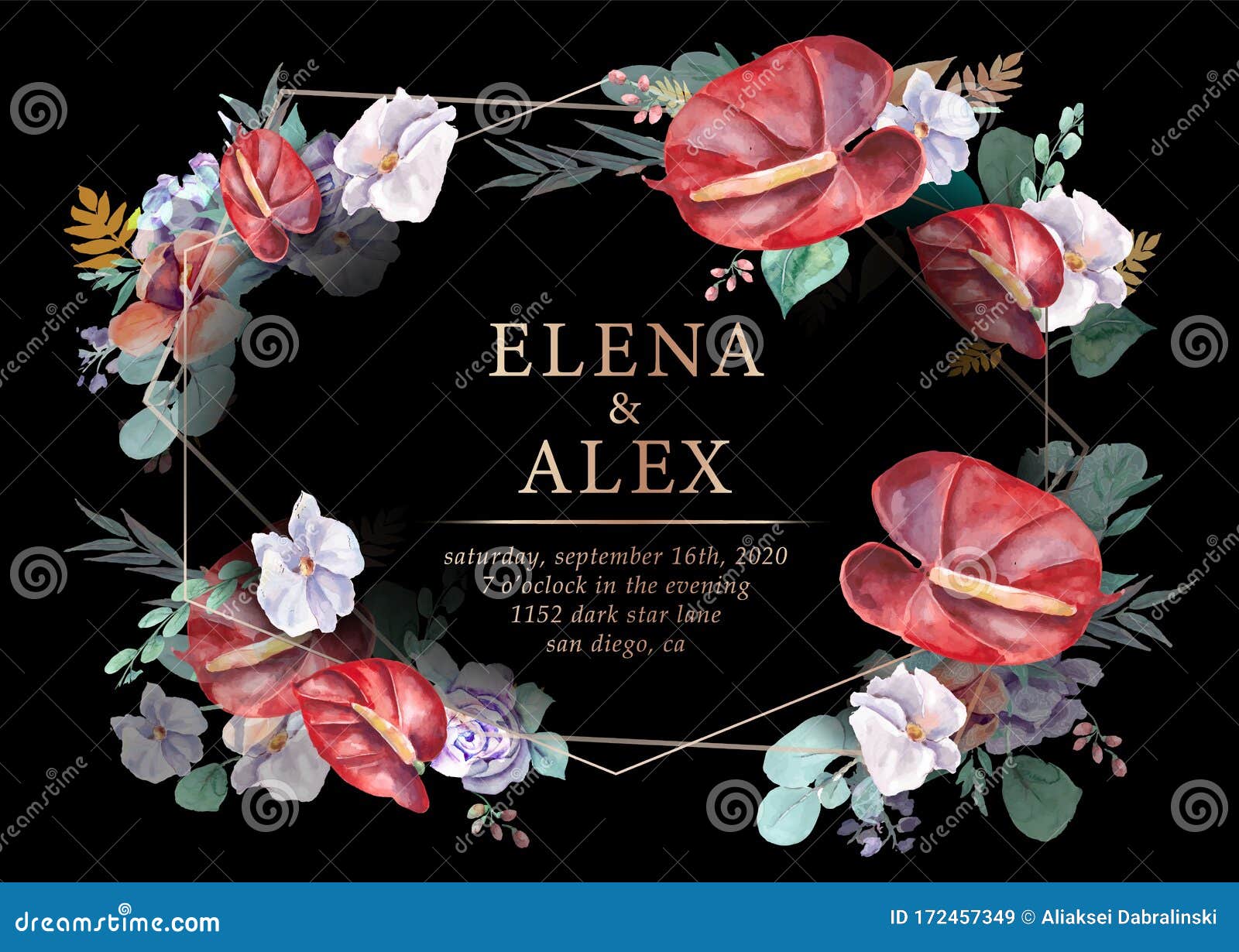 Invitaciones De Boda Flores Sobre Un Fondo Negro, Diseño Con Elementos Dorados Ilustración del Vector - Ilustración de tarjeta, brillo: 172457349 Invitaciones De Boda Flores Sobre Un Fondo Negro, Diseño Con Elementos Dorados Ilustración del Vector - Ilustración de tarjeta, brillo: 172457349
