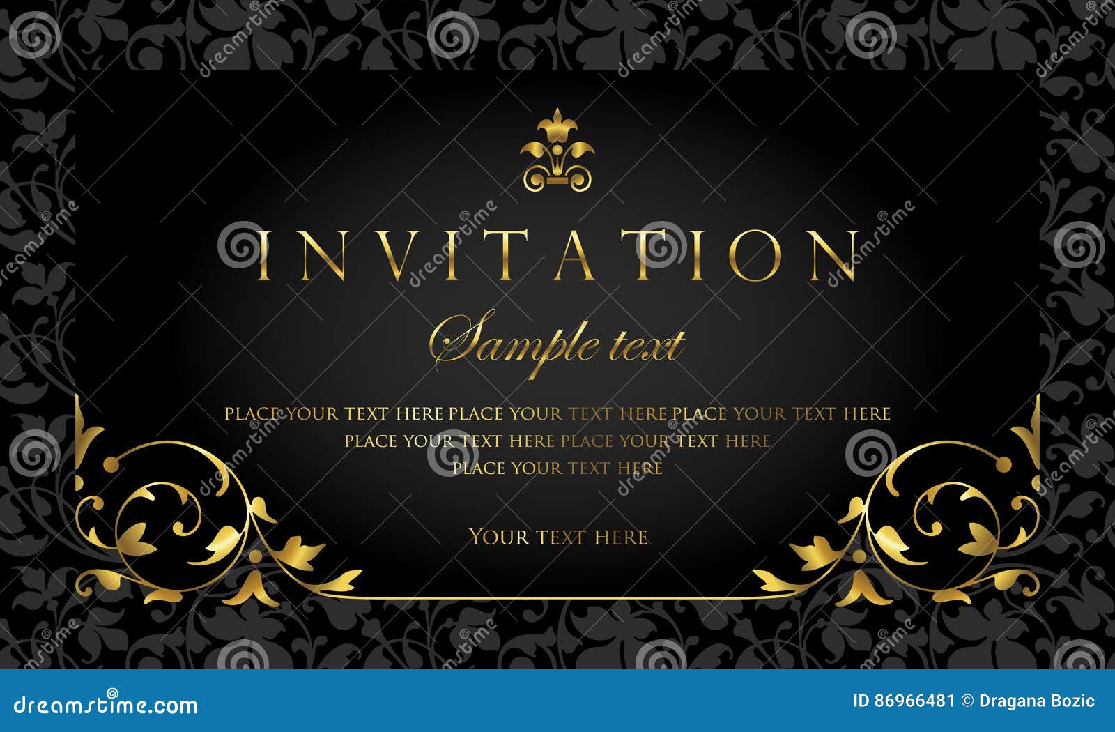 Invitation Card Design Luxury Black And Gold Vintage Style Stock Vector Illustration Of Honeymoon Love Invitation Card Design Luxury Black And Gold Vintage Style Stock Vector Illustration Of Honeymoon Love