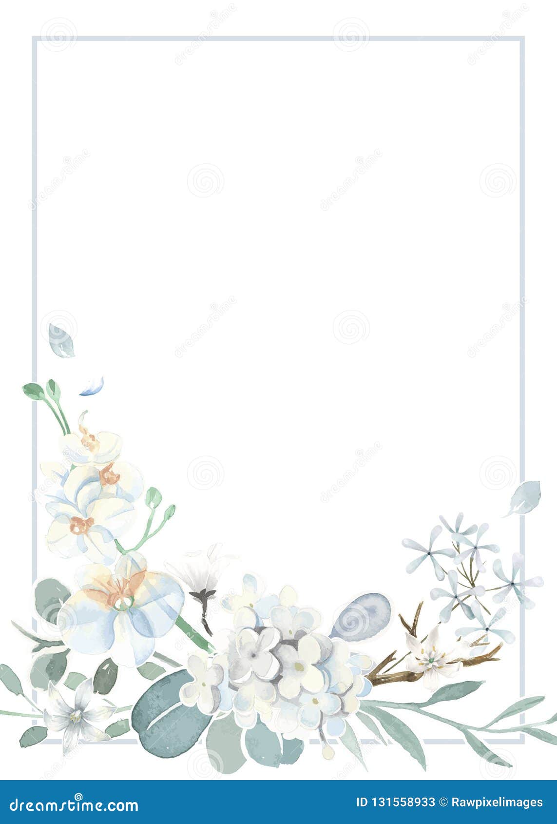 Invitation Card with a Light Blue Theme Stock Vector Illustration of