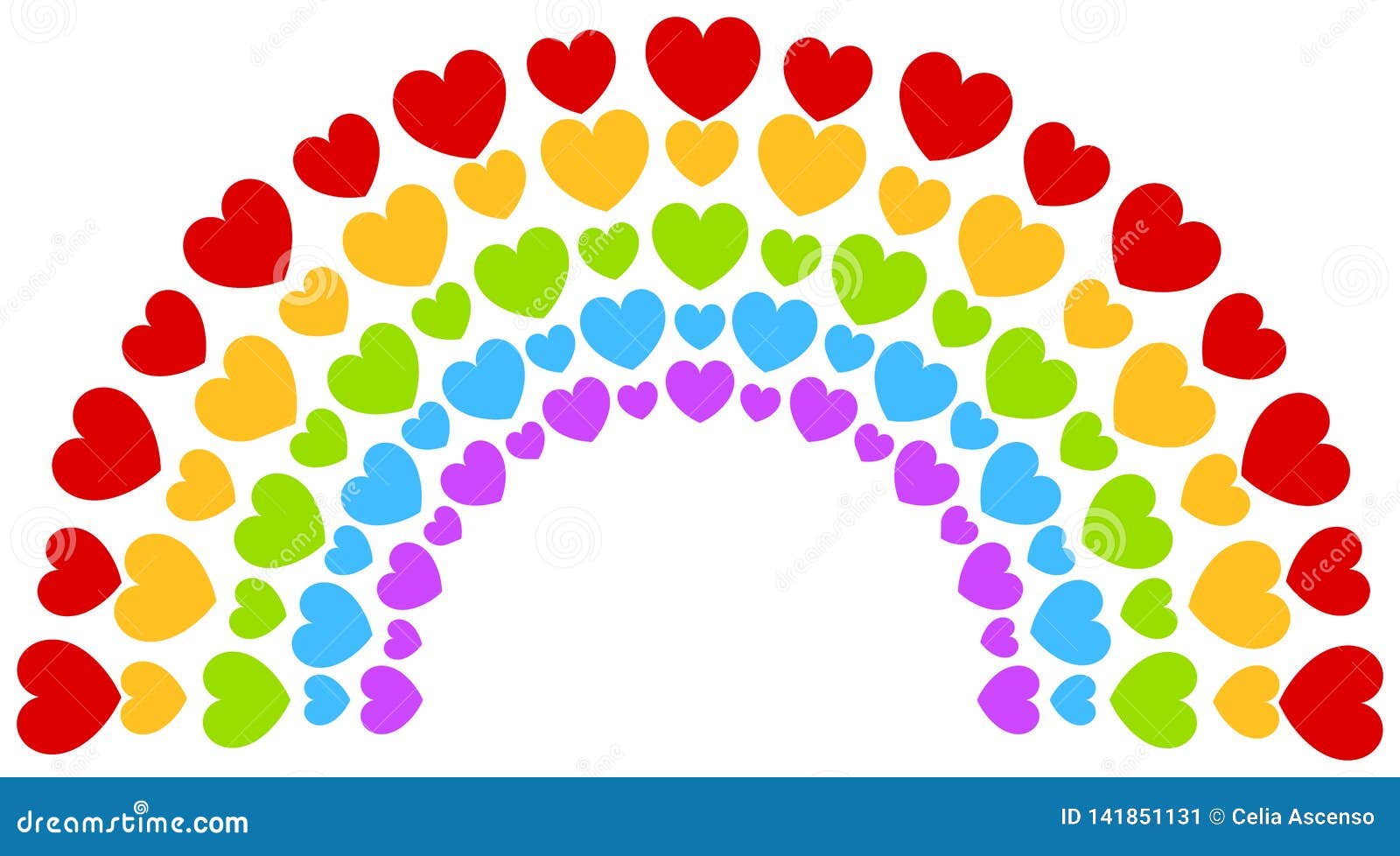 rainbow arch hearts valentines day