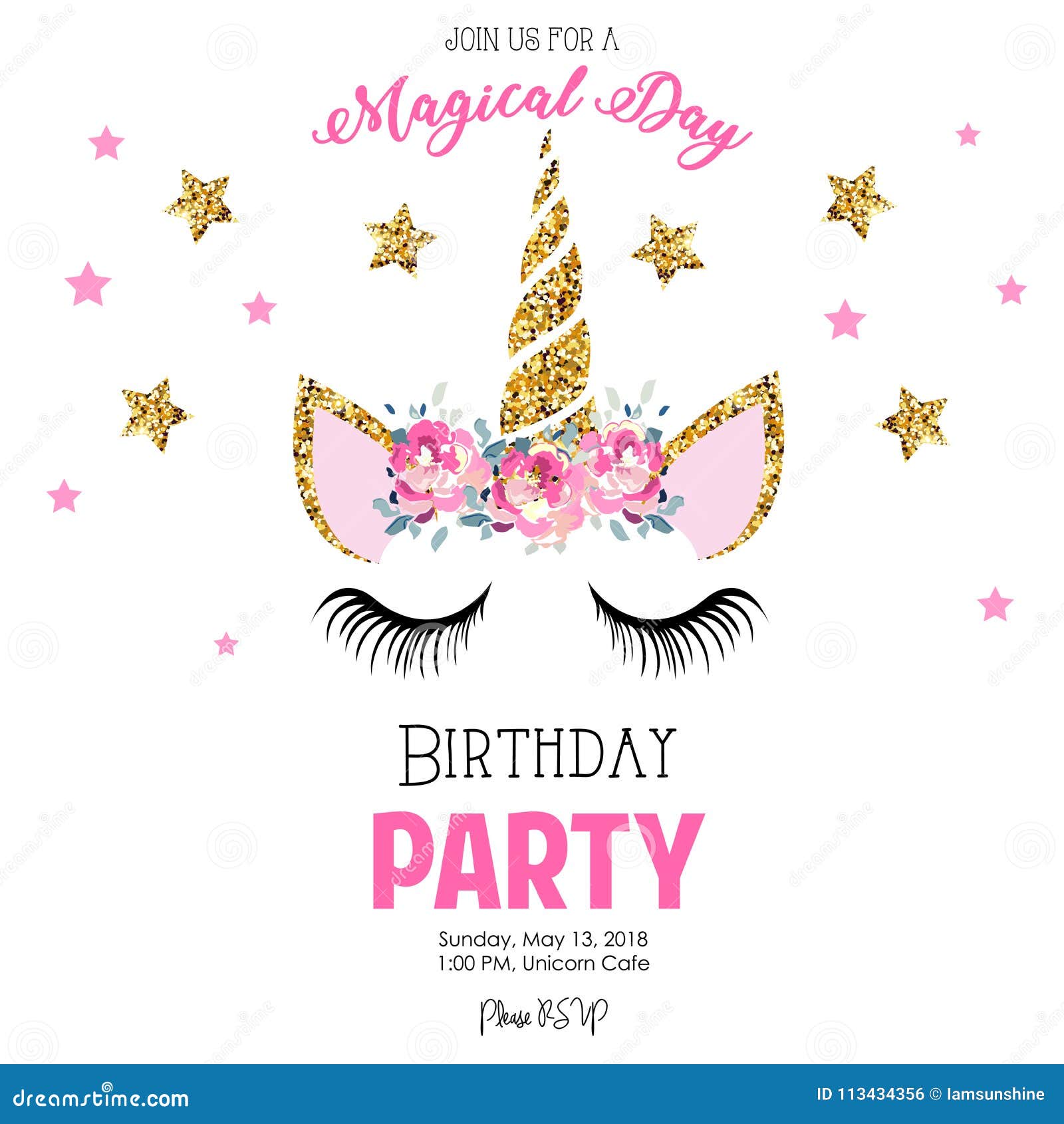 Carte Dinvitation Anniversaire Licorne A Imprimer