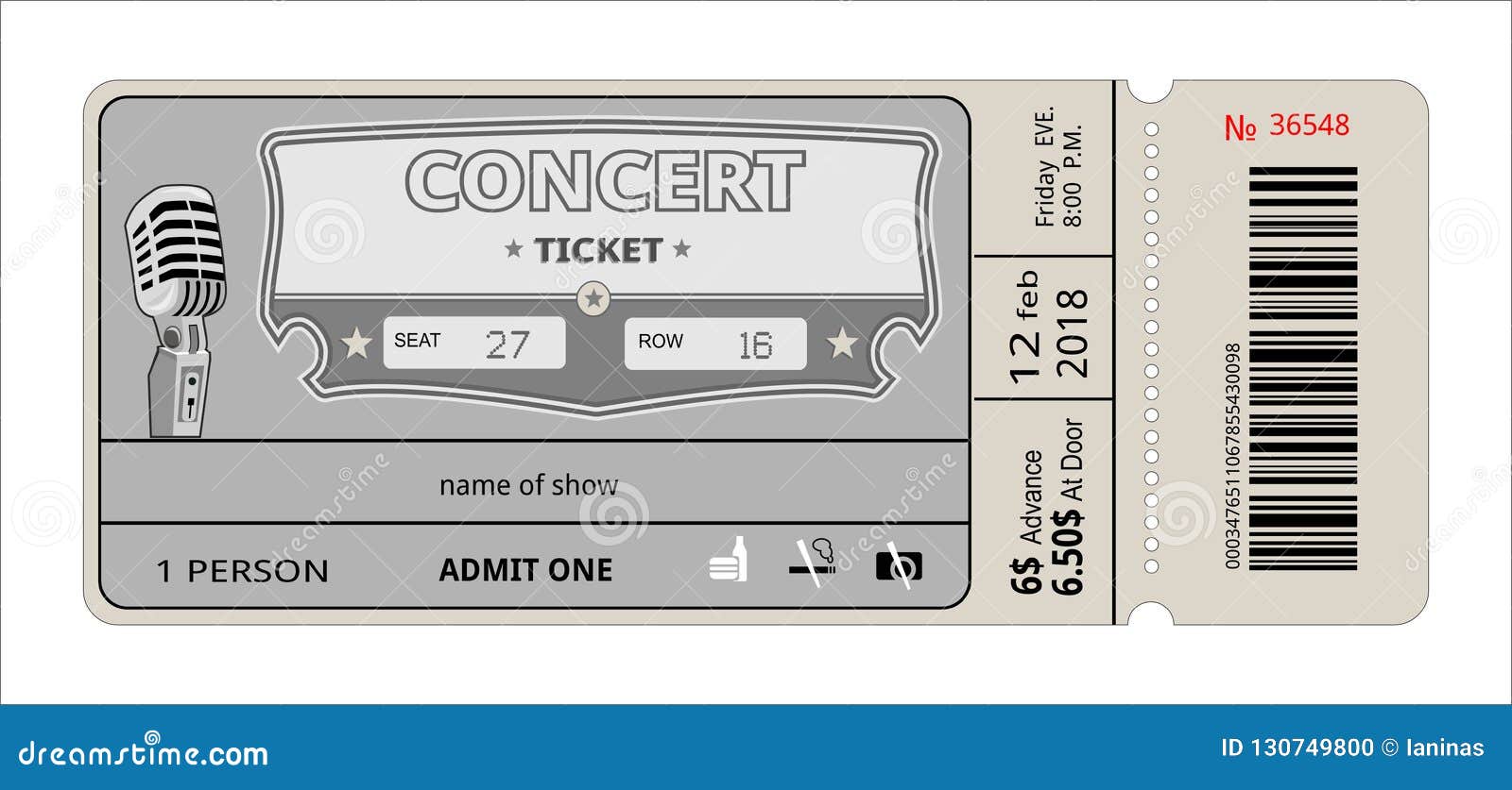 Vale Por Un Concierto Invitation De Concert De Billet Exposition, Bon, Billet Entrée D'entrée  D'admission De Passage Illustration de Vecteur - Illustration du papier,  conception: 130749800