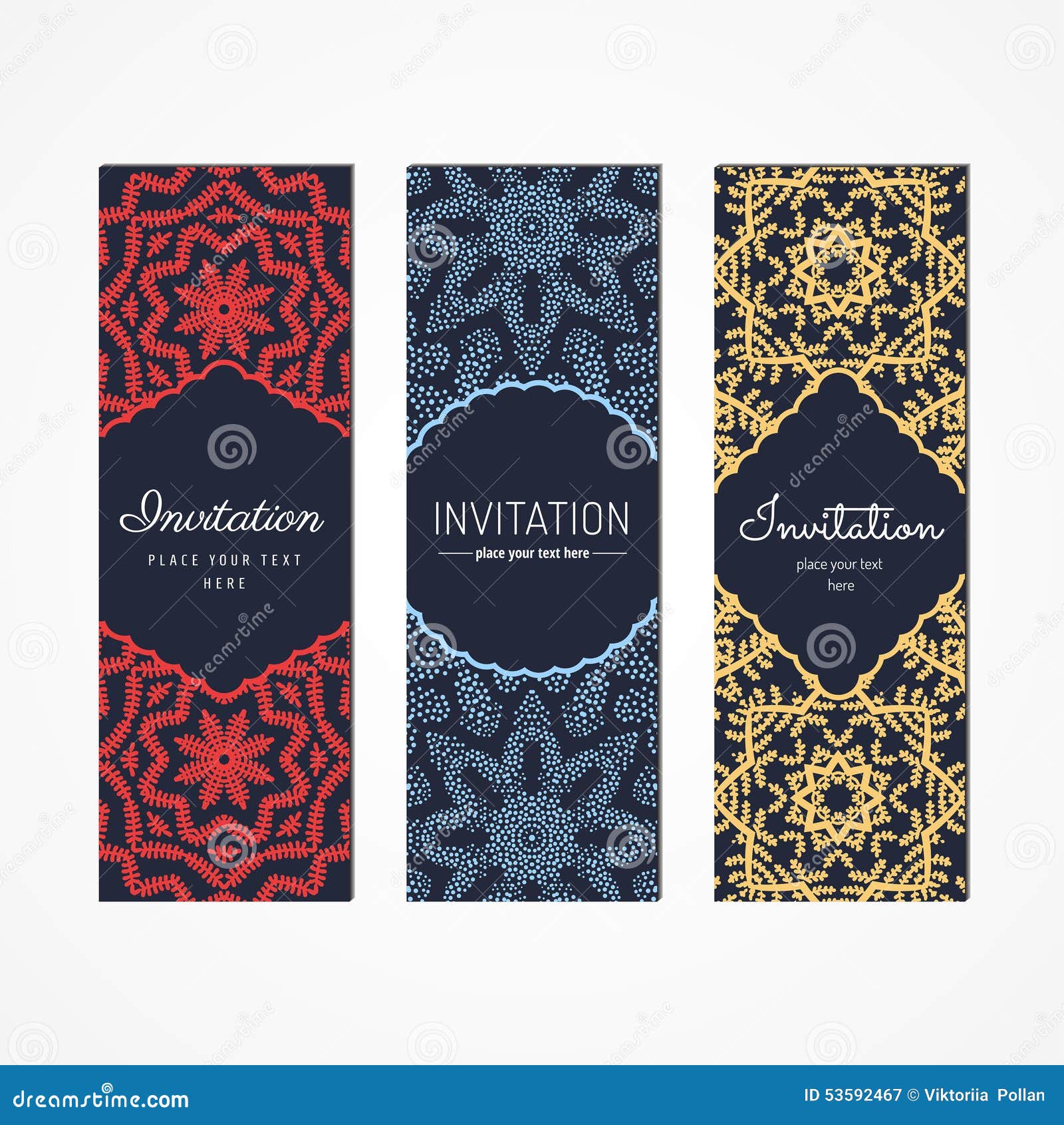 Invitation Design Vector Set. Geometric Abstract Vintage Design Stock