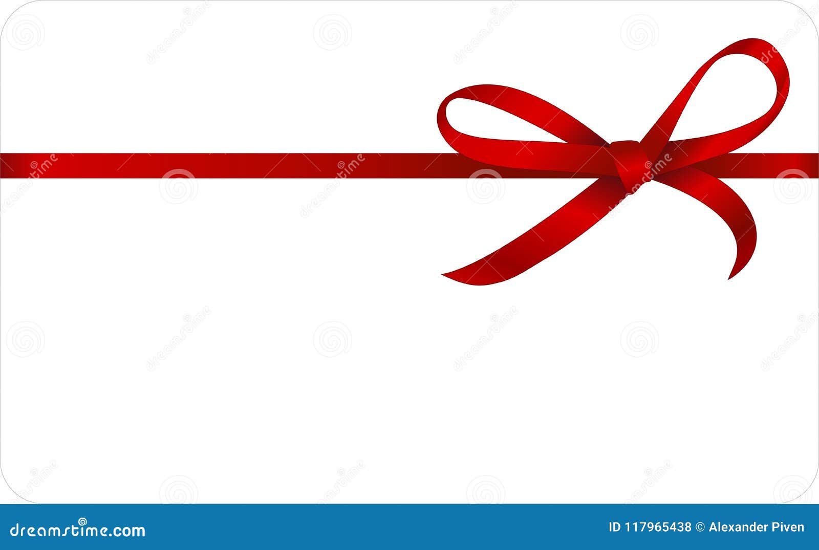 Download Invitation Greeting Gift Card With Red Ribbon And A Bow White Background