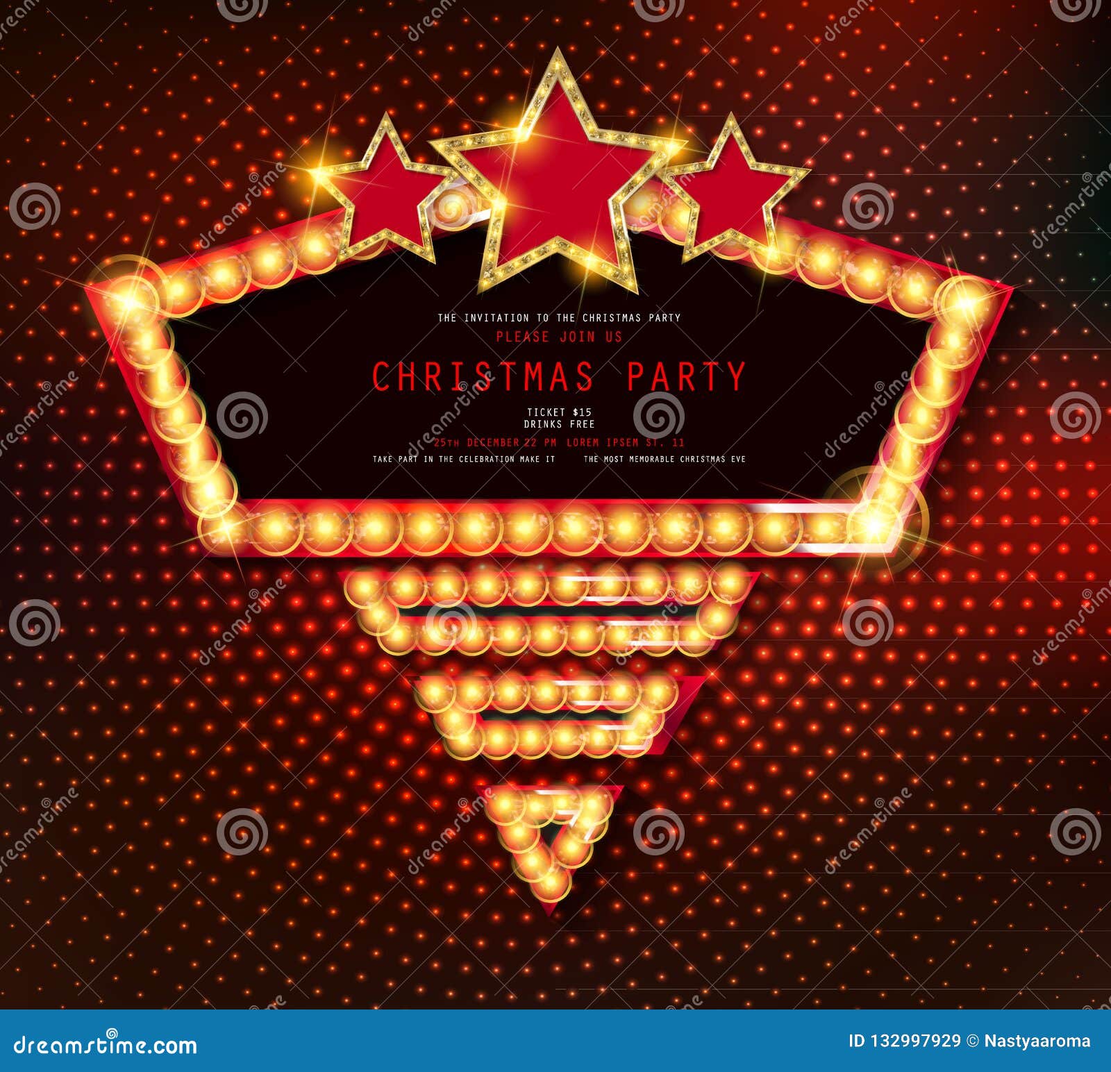 Invitation Merry Christmas Party Stock Illustration - Illustration of ...