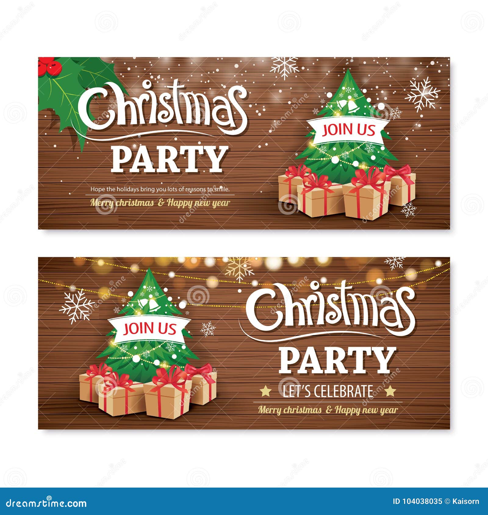 Invitation Merry Christmas Party Poster Banner and Card Design T Stock ...