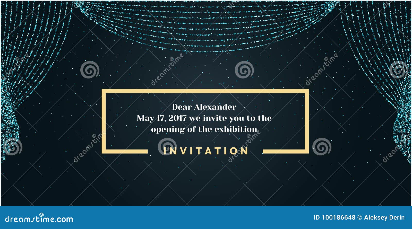 Invitation Template for the Event. Background Open Curtain. Stock Vector -  Illustration of cinema, invite: 100186648