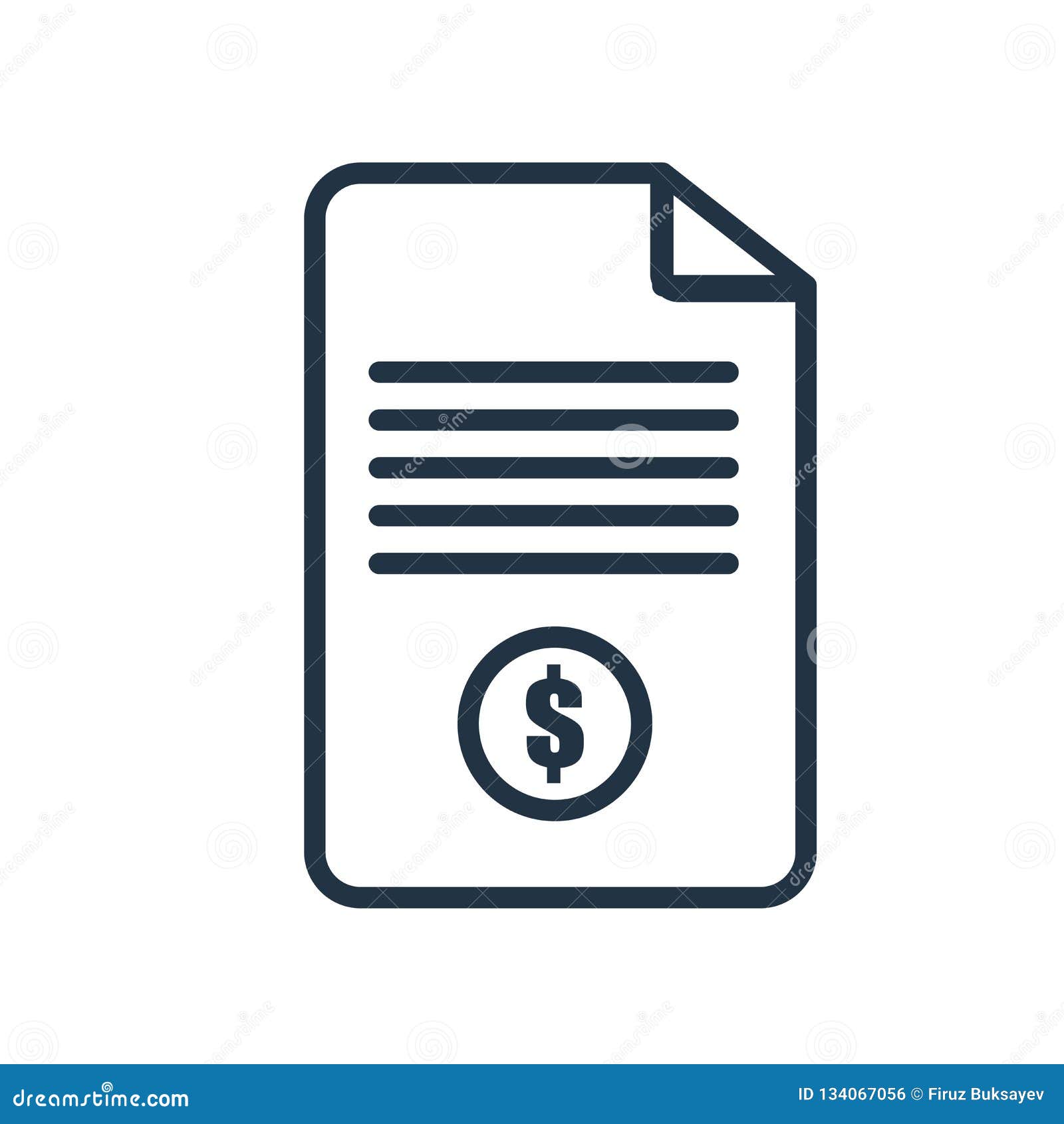 Invoice icon vector isolated on white background invoice sign stock