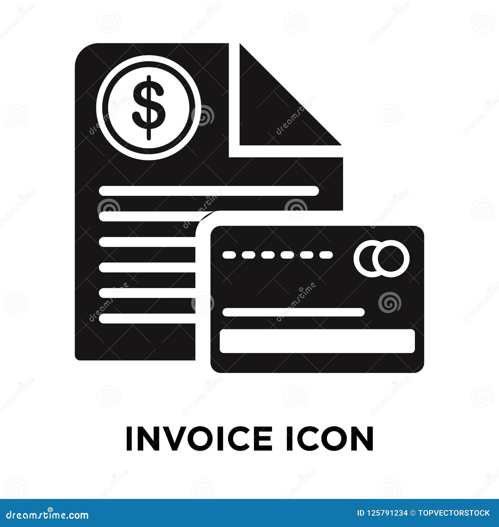 Invoice icon vector isolated on white background logo concept o stock