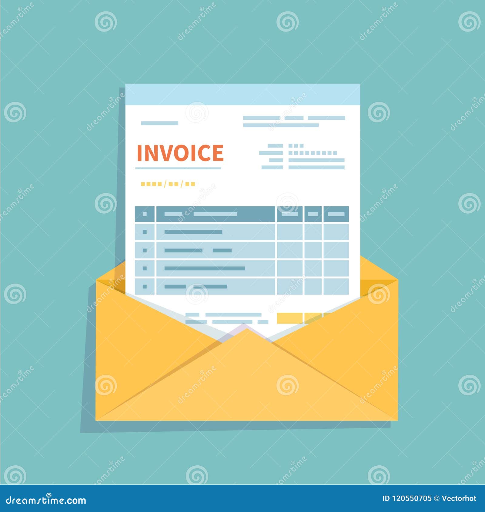 Open Envelope Invoice Invoice In An Open Envelope Unfilled Minimalistic Form
