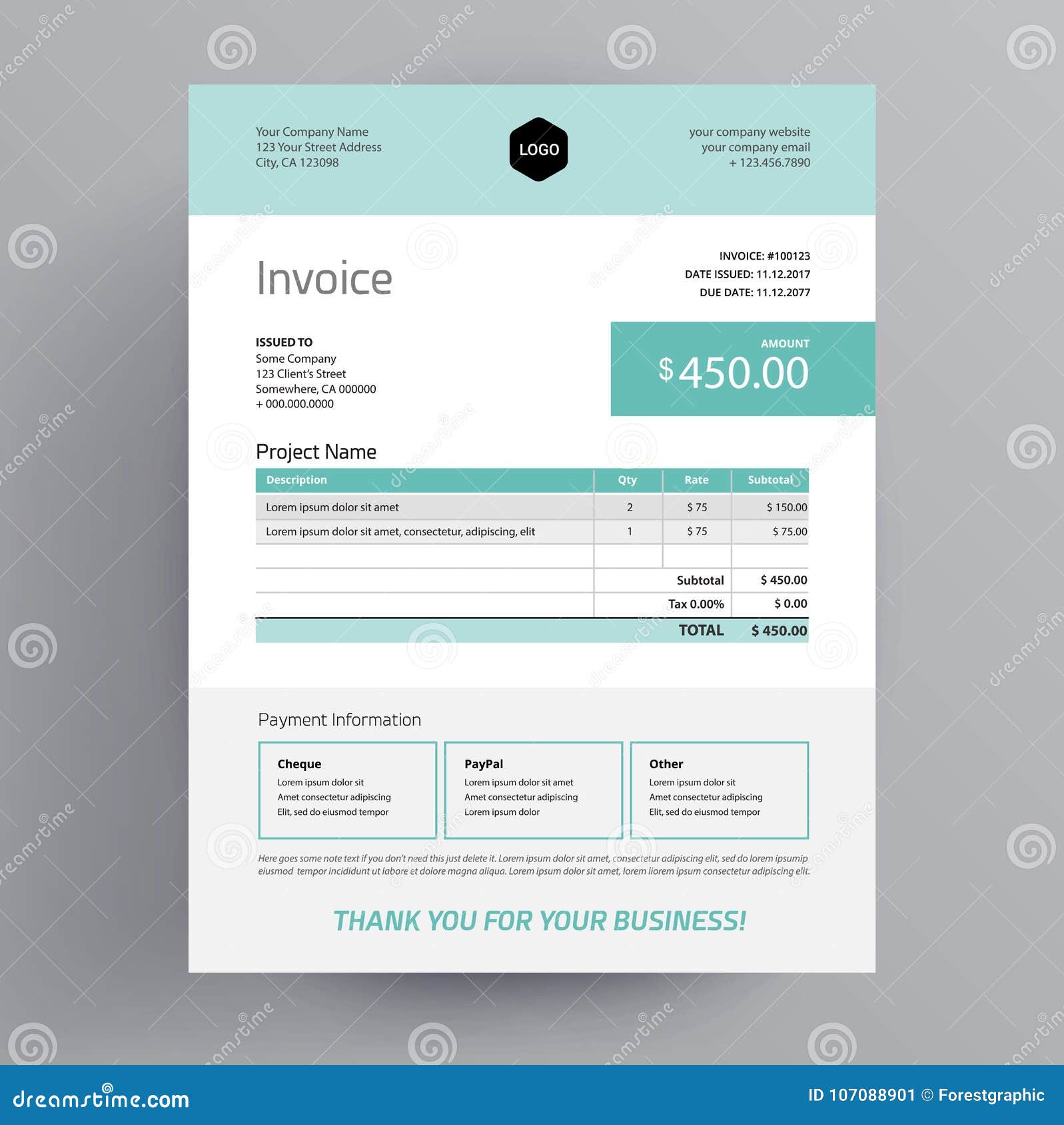 invoice template infographic  form -  light