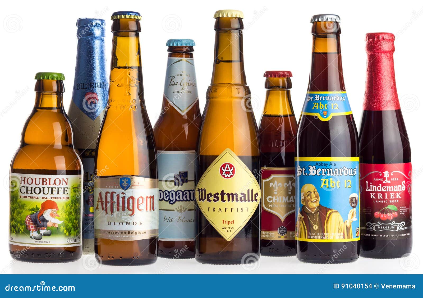 doorgaan kop kreupel Inzameling Van Belgische Bieren Op Wit Redactionele Stock Afbeelding -  Image of trappist, belgië: 91040154