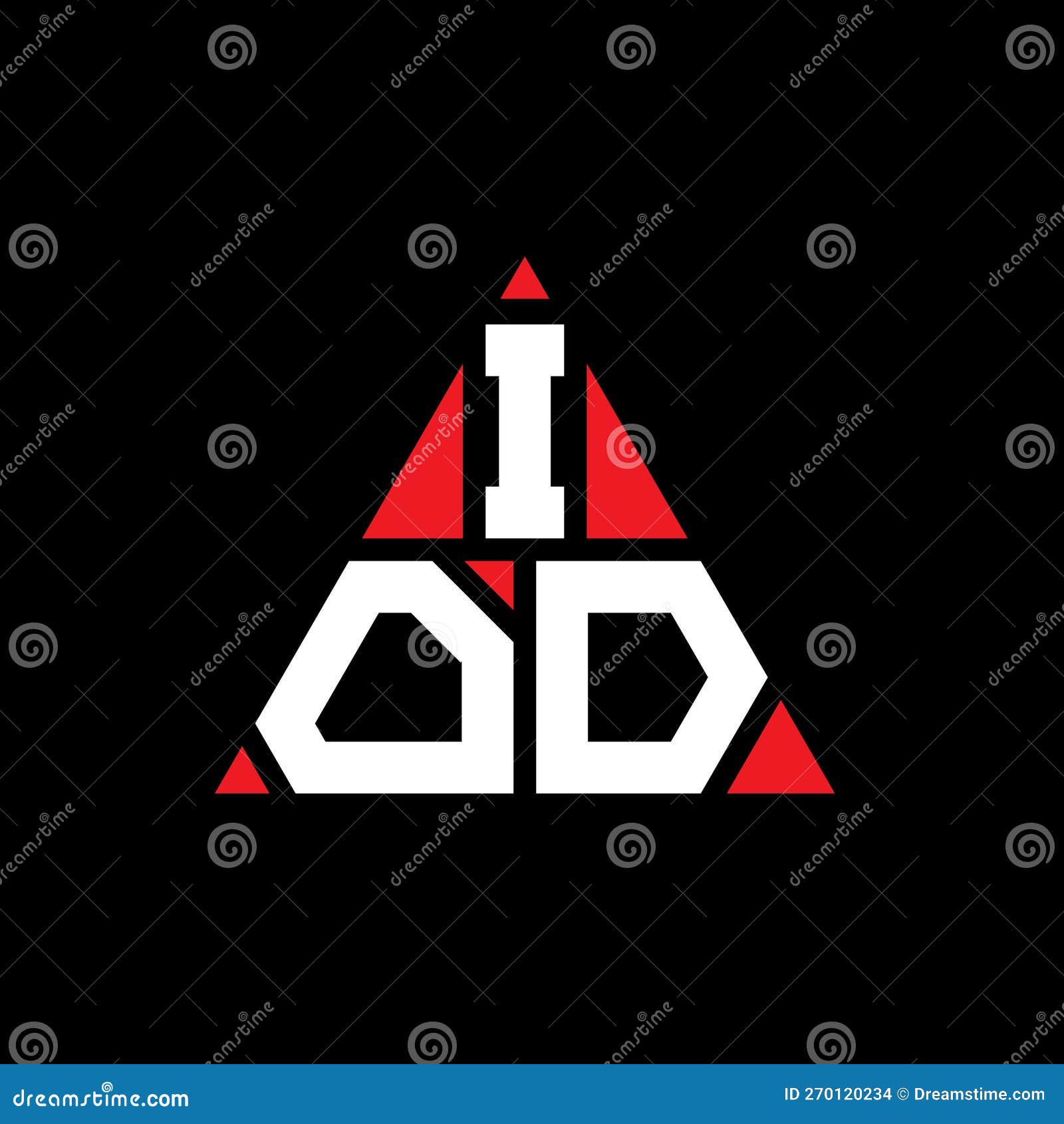 iod triangle letter logo  with triangle . iod triangle logo  monogram. iod triangle  logo template with red