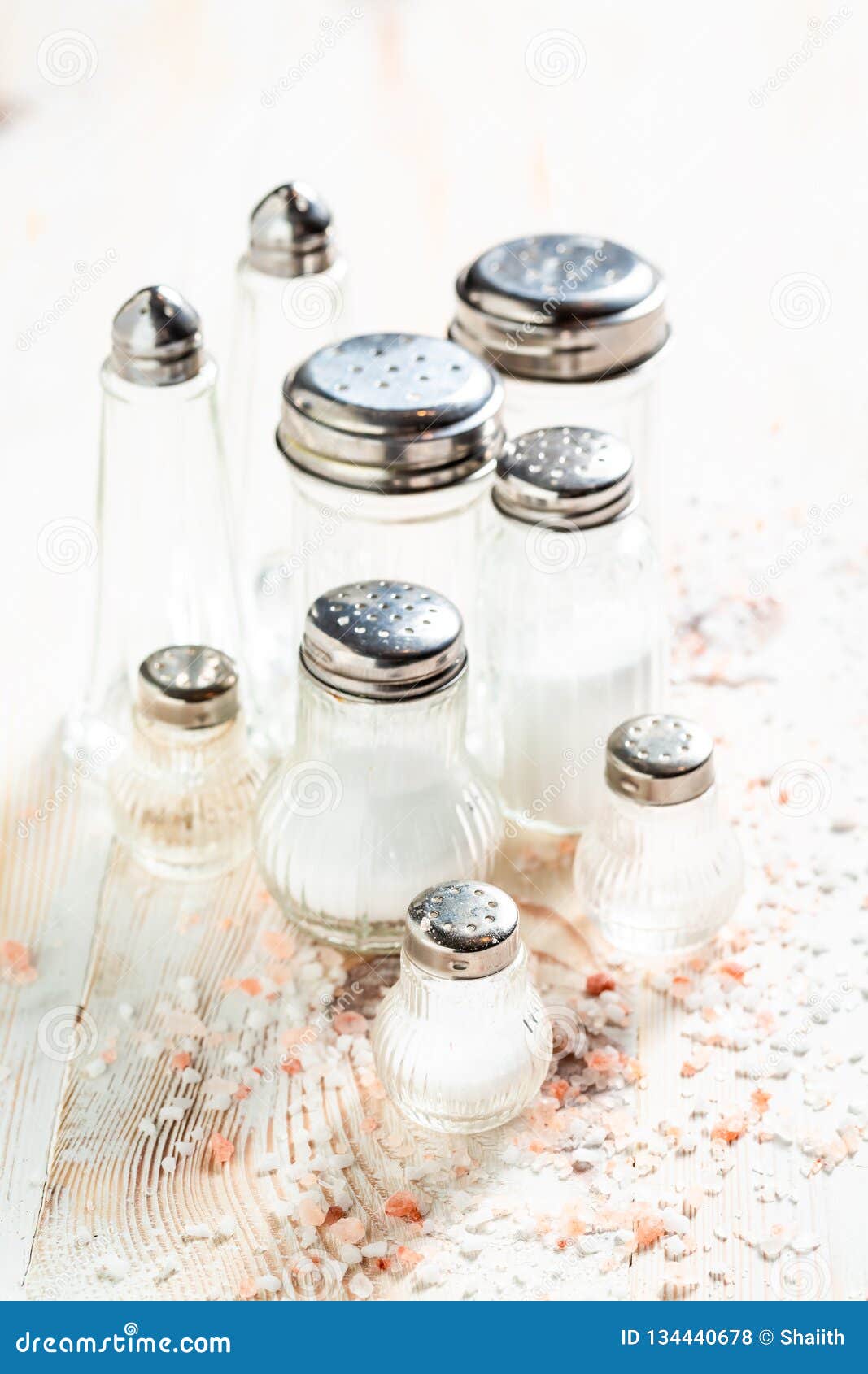 Iodized Salt in Salt Shaker on White Table Stock Photo Image of white, table 134440678