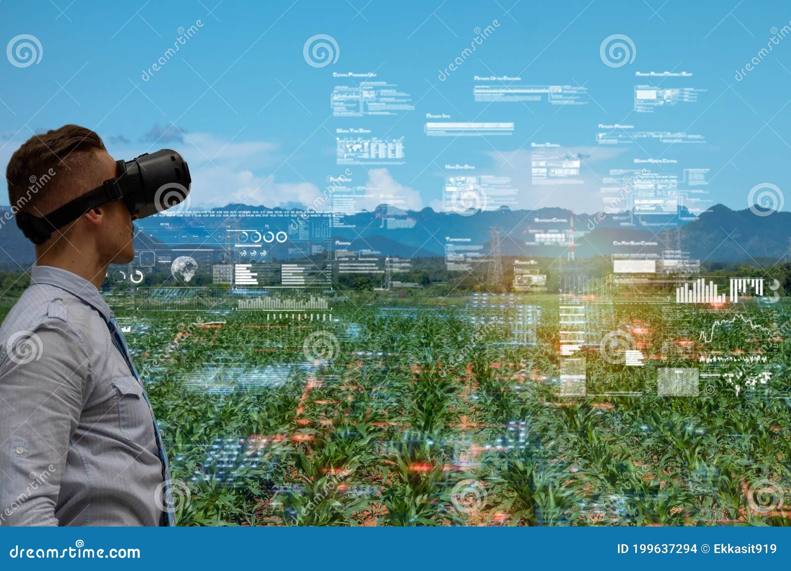 Iot Smart Industry Robot 4.0 Agriculture Concept,agronomist,smart