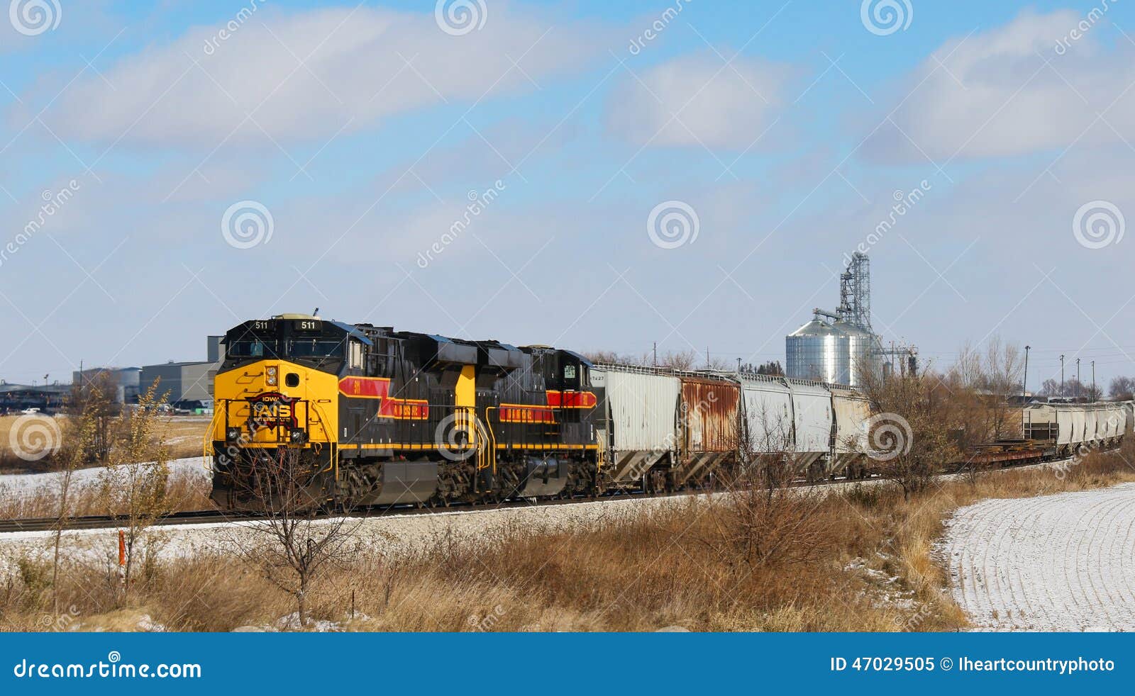 Iowa Interstate Railroad Engine Editorial Image Image of winter