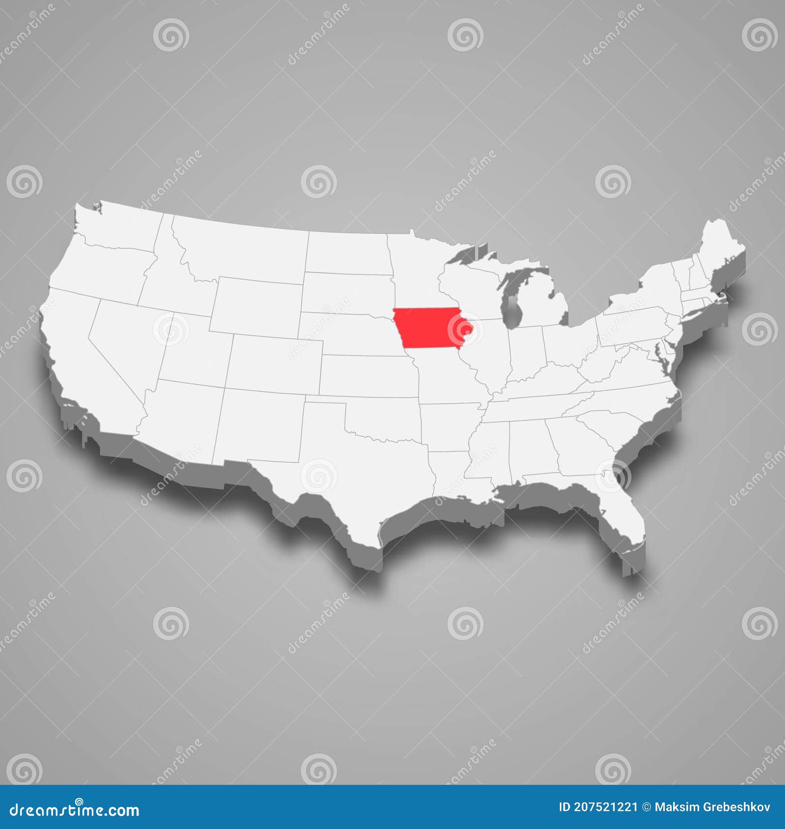 Iowa On Us Map Iowa State Location Within United States 3D Map Stock Illustration - Illustration Of Boroughs, Political: 207521221 Iowa On Us Map Iowa State Location Within United States 3D Map Stock Illustration - Illustration Of Boroughs, Political: 207521221