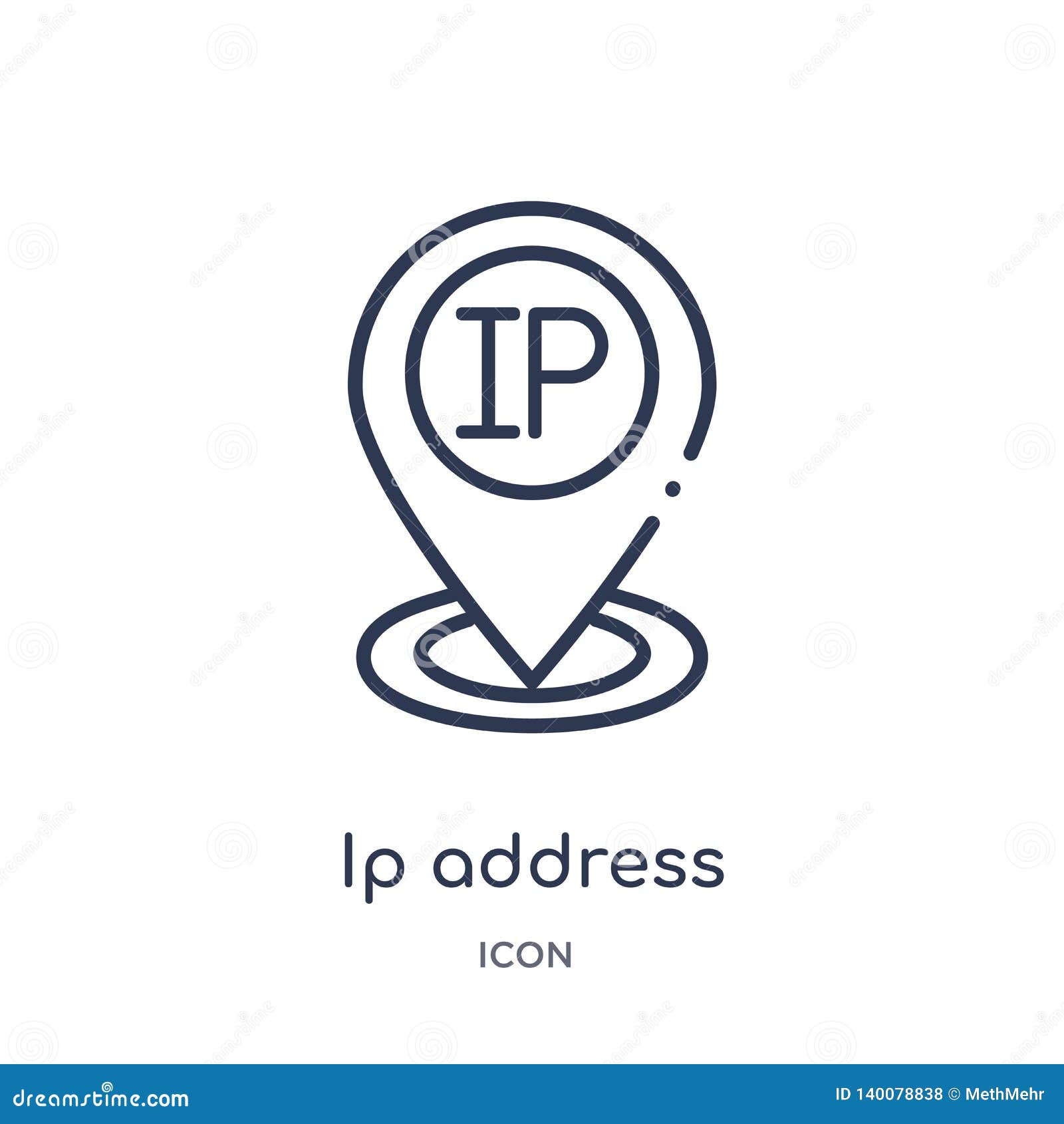 Ip Address Point Locator Icon From Technology Outline Collection. Thin