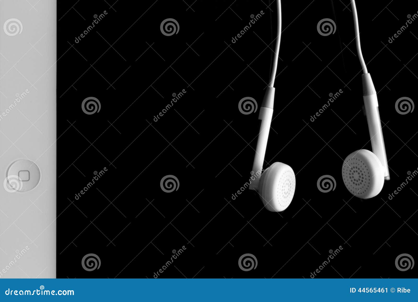 IPad and earphones editorial photo. Image of listen, mobile 44565461