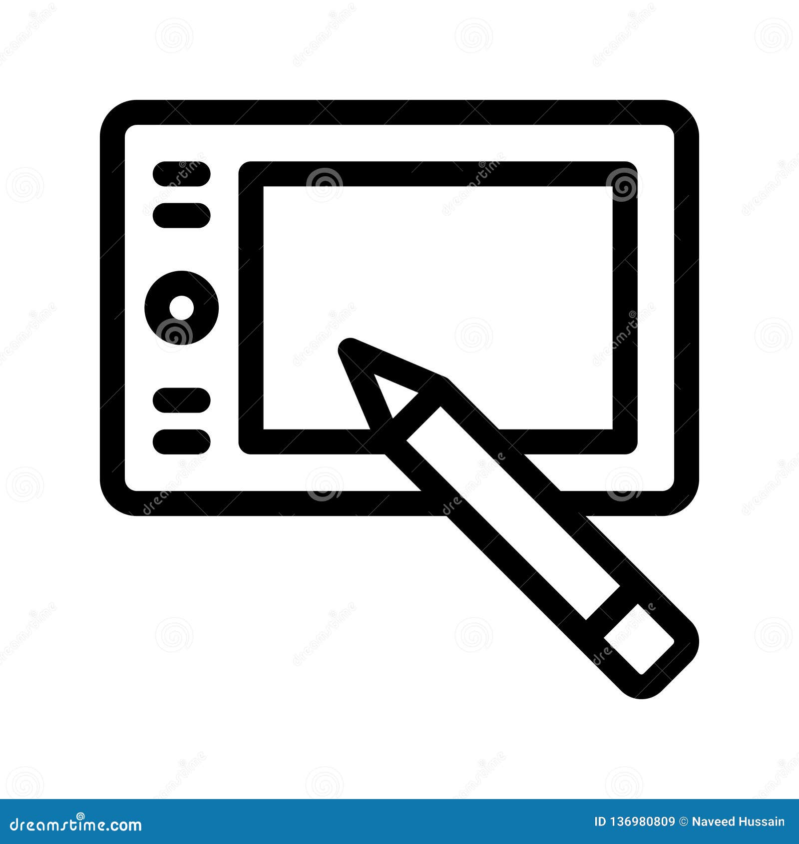 Download Ipad line vector icon stock vector. Illustration of modern ...