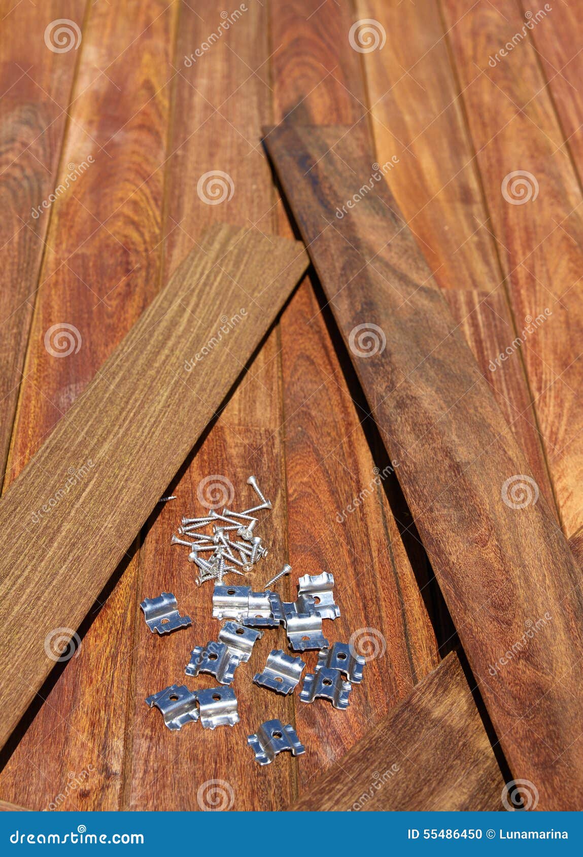 Ipe Deck Wood Installation Screws Clips Fasteners Stock Photo Image