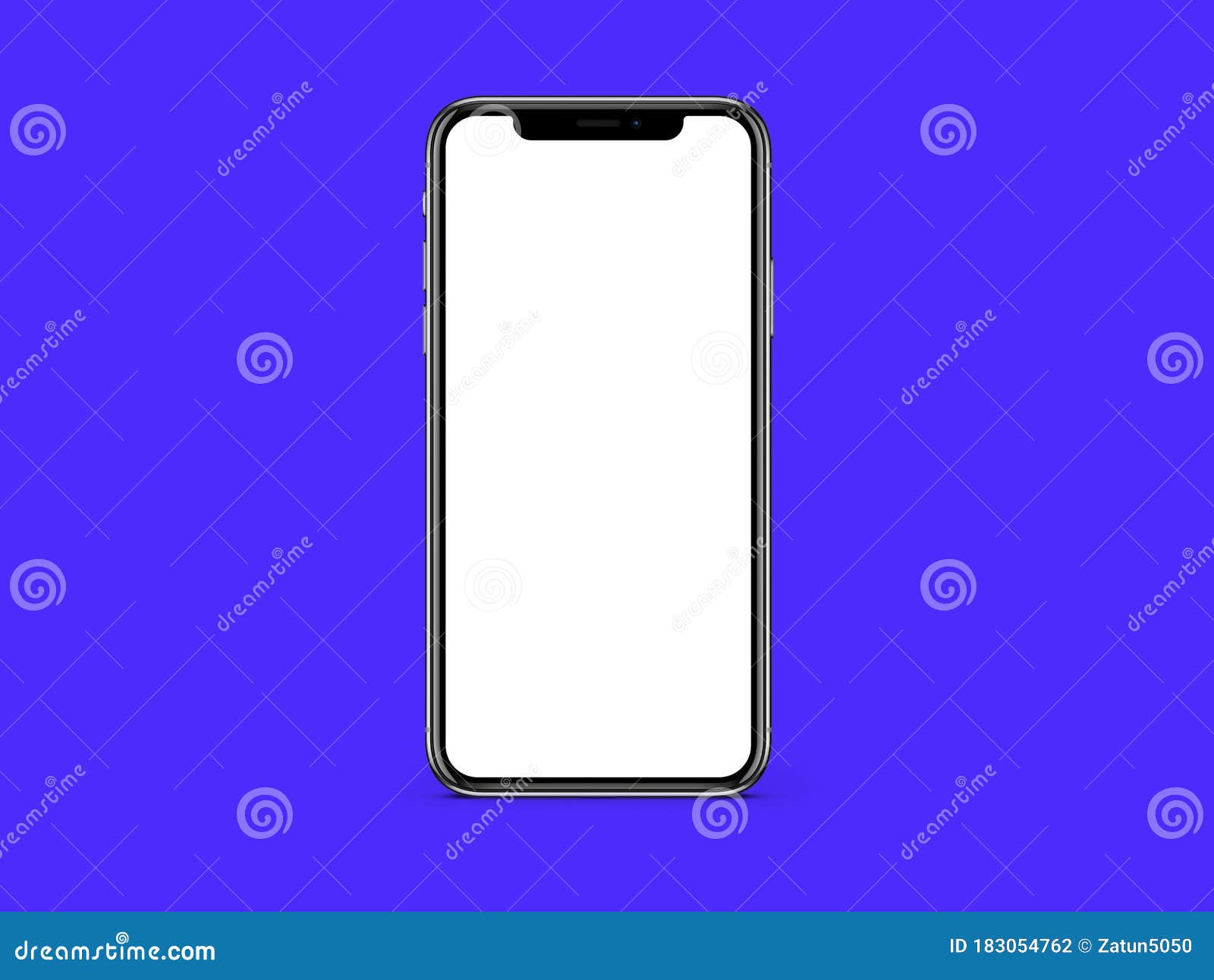 IPhone X Blank White Screen Mockup on Blue Color Background Mockup Stock  Illustration - Illustration of display, plain: 183054762