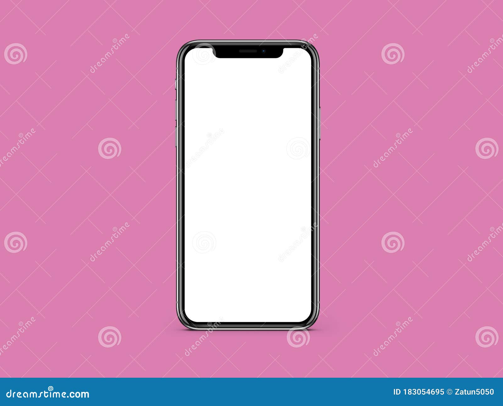 IPhone X Blank White Screen Mockup on Pink Color Background Mockup Stock  Illustration - Illustration of plain, design: 183054695