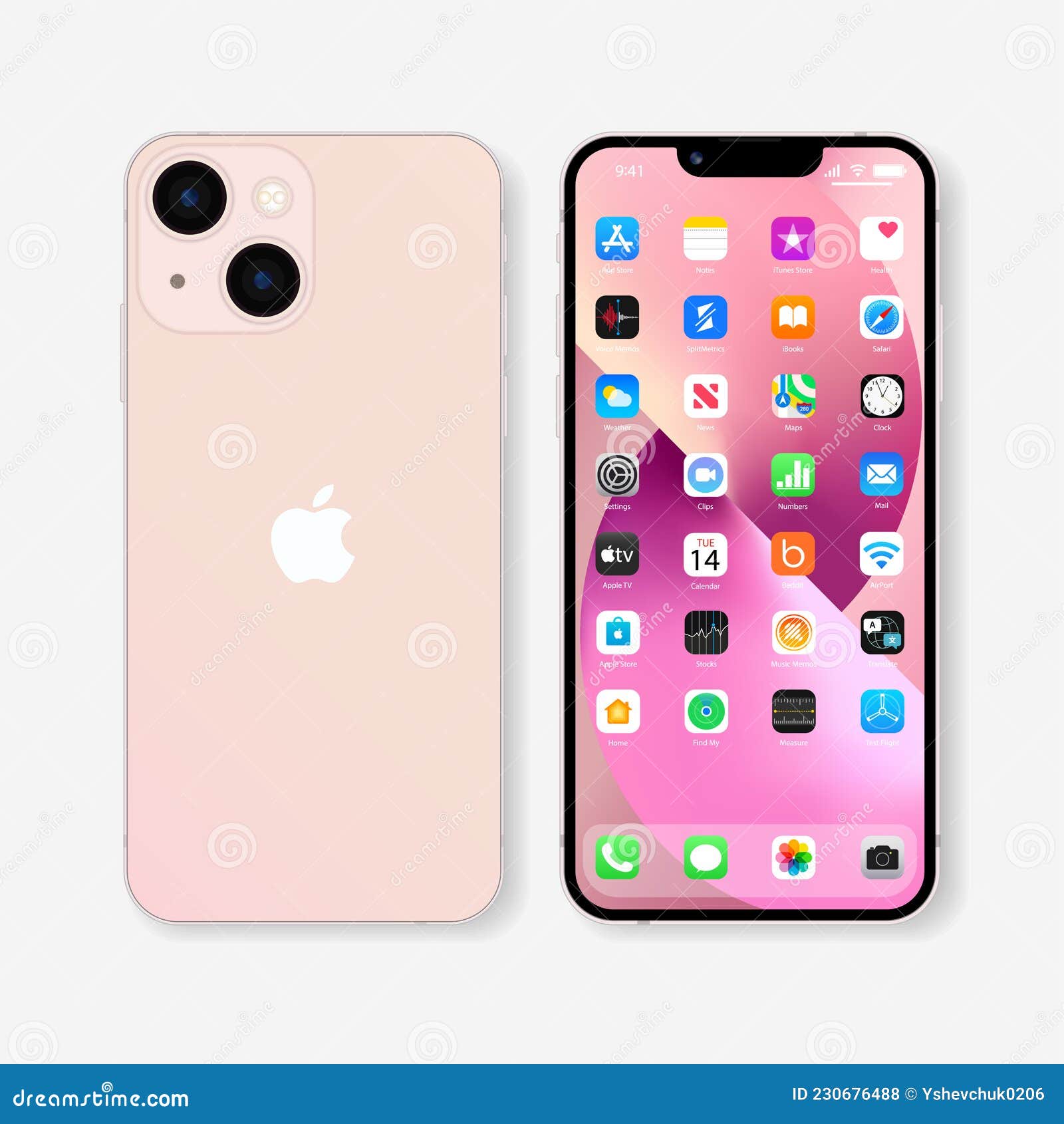 Iphone De Manzana 13. Teléfono Inteligente. Color Rosa. Pantalla Táctil.  Tecnología Mundial. Teléfono Inteligente De Pantalla Con Foto de archivo  editorial - Ilustración de rosa, internet: 230676488