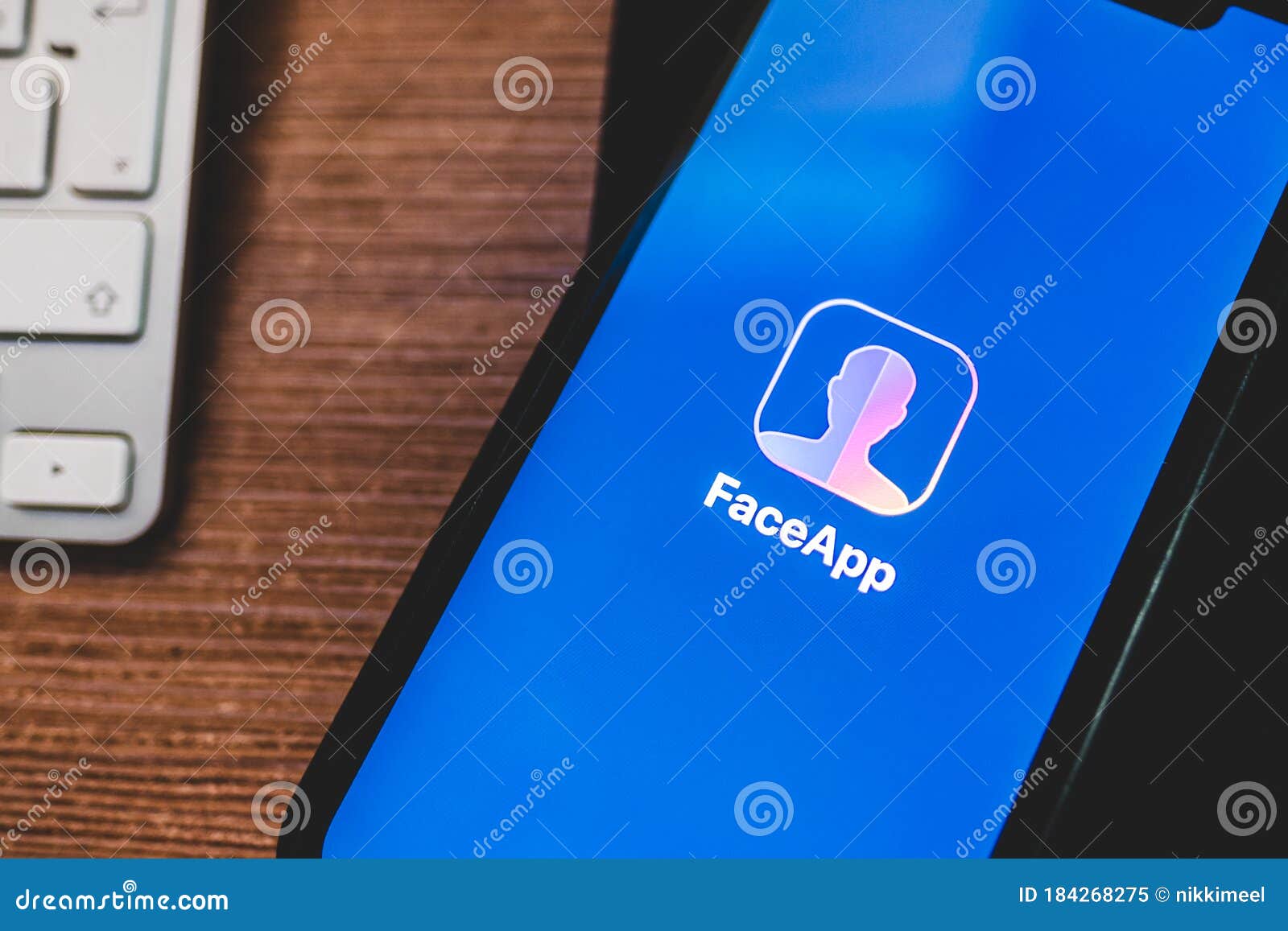 The IPhone with FaceApp on the Screen Editorial Image Image of