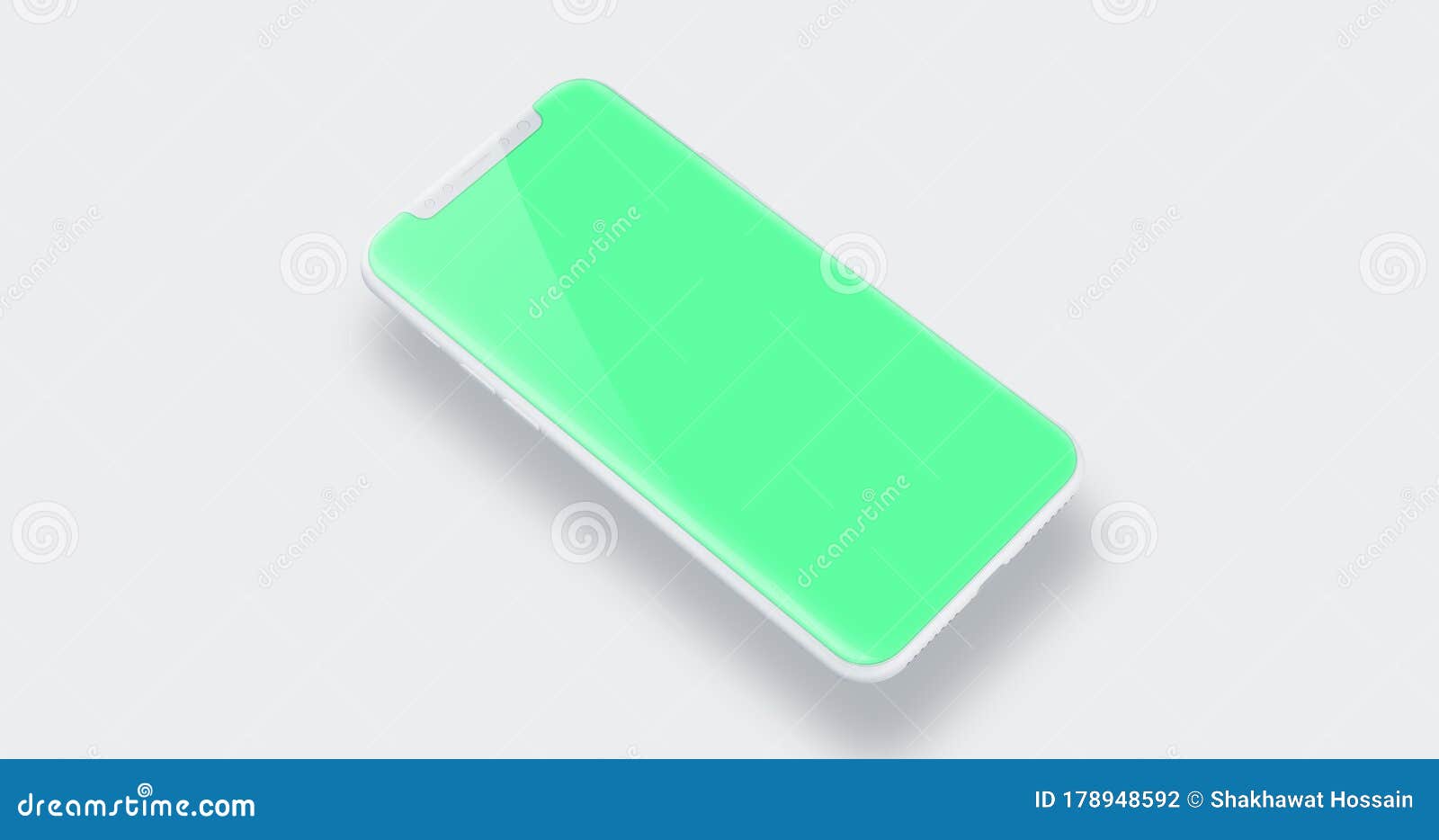 Iphone X Green Screen 3d Mockup Graphic Design Stock Illustration