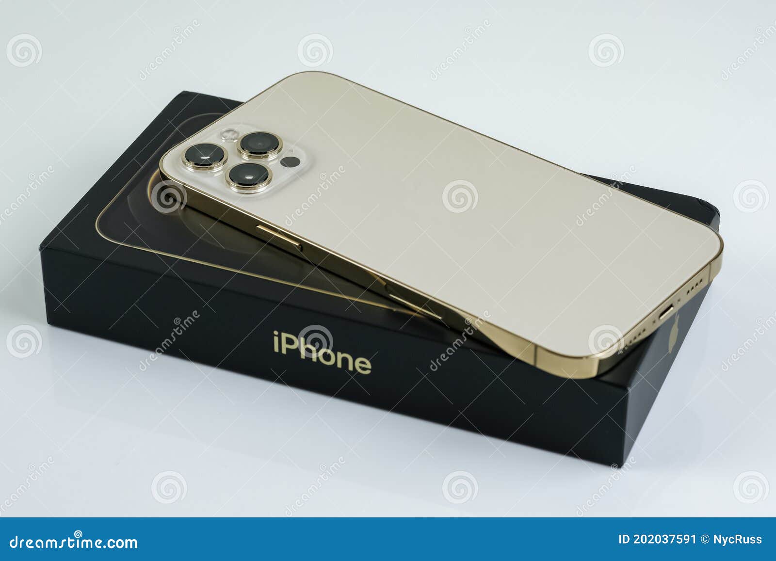 Iphone 12 Pro Max Gold Next To Its Box Editorial Photo Image Of Editorial Customers