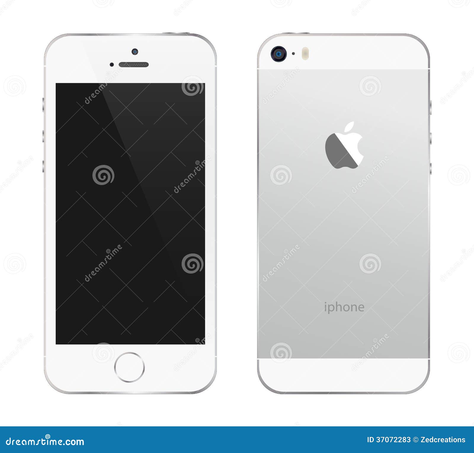 Iphone 5s white. An illustration of the new white iphone 5s. An additional Vector .Eps file available. (you can use elements separately)