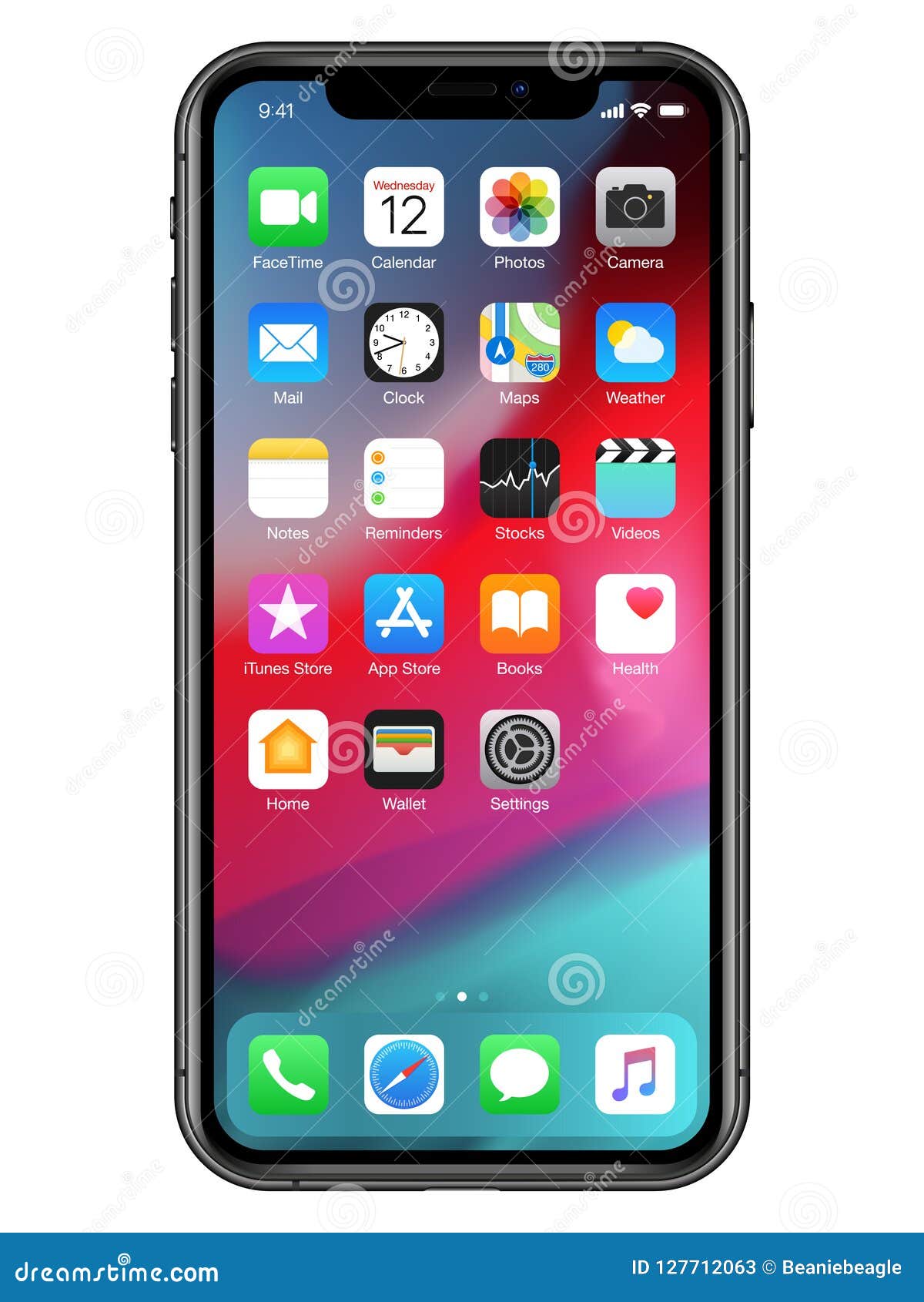 IPhone XS Max Illustration With Icons Editorial Stock