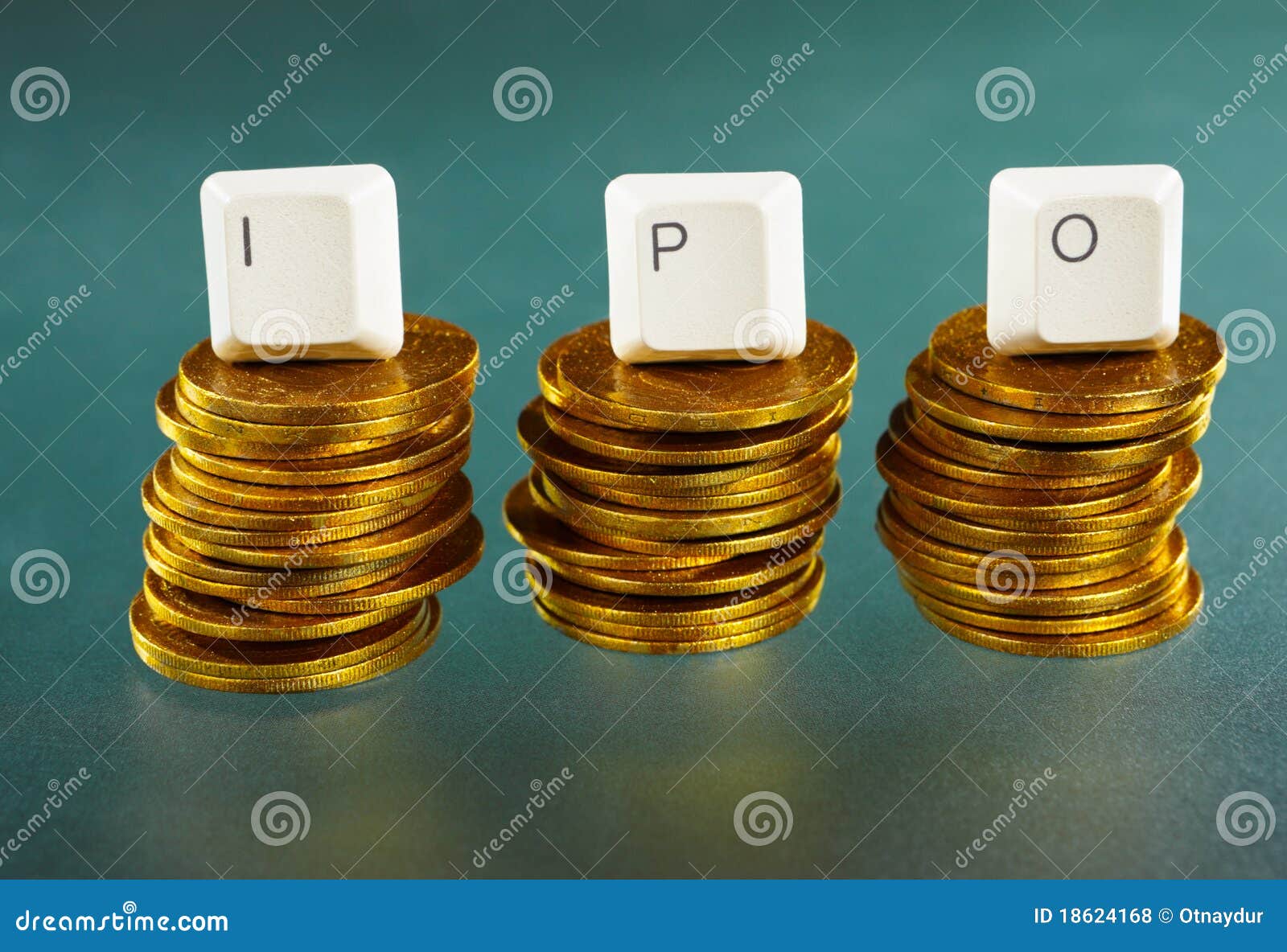 IPO Letter On Gold Coins Stack Stock Photo - Image of ...