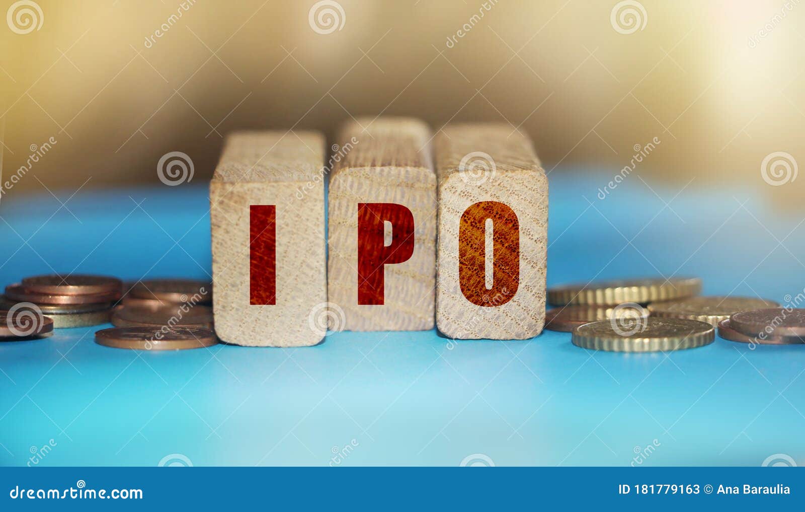 IPO Text Initial Public Offering With Coins Around ...