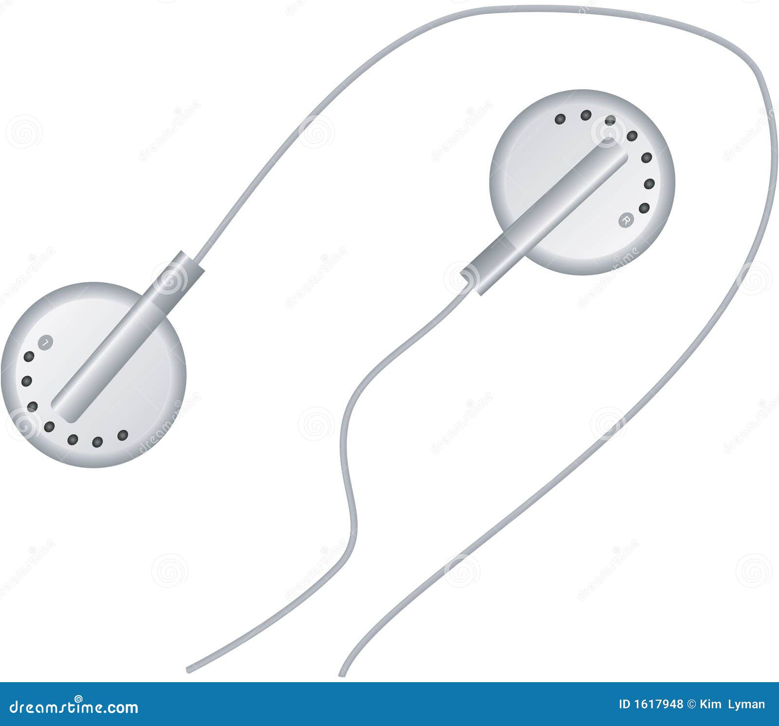 Ipod type earbud stock vector. Illustration of enjoyment - 1617948