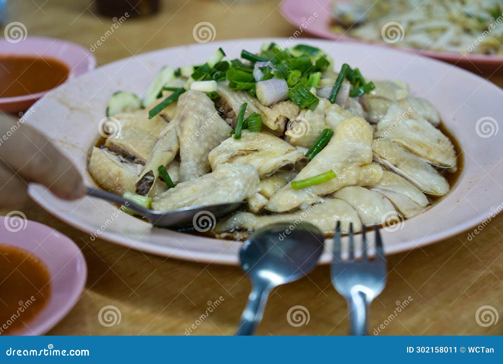 Ipoh Steamed White Chicken Rice Stock Image - Image of meat, local