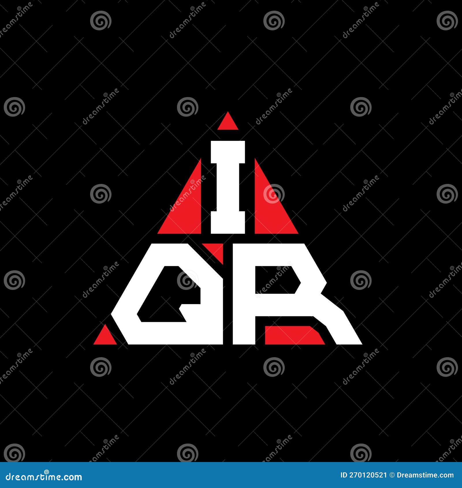 iqr triangle letter logo  with triangle . iqr triangle logo  monogram. iqr triangle  logo template with red