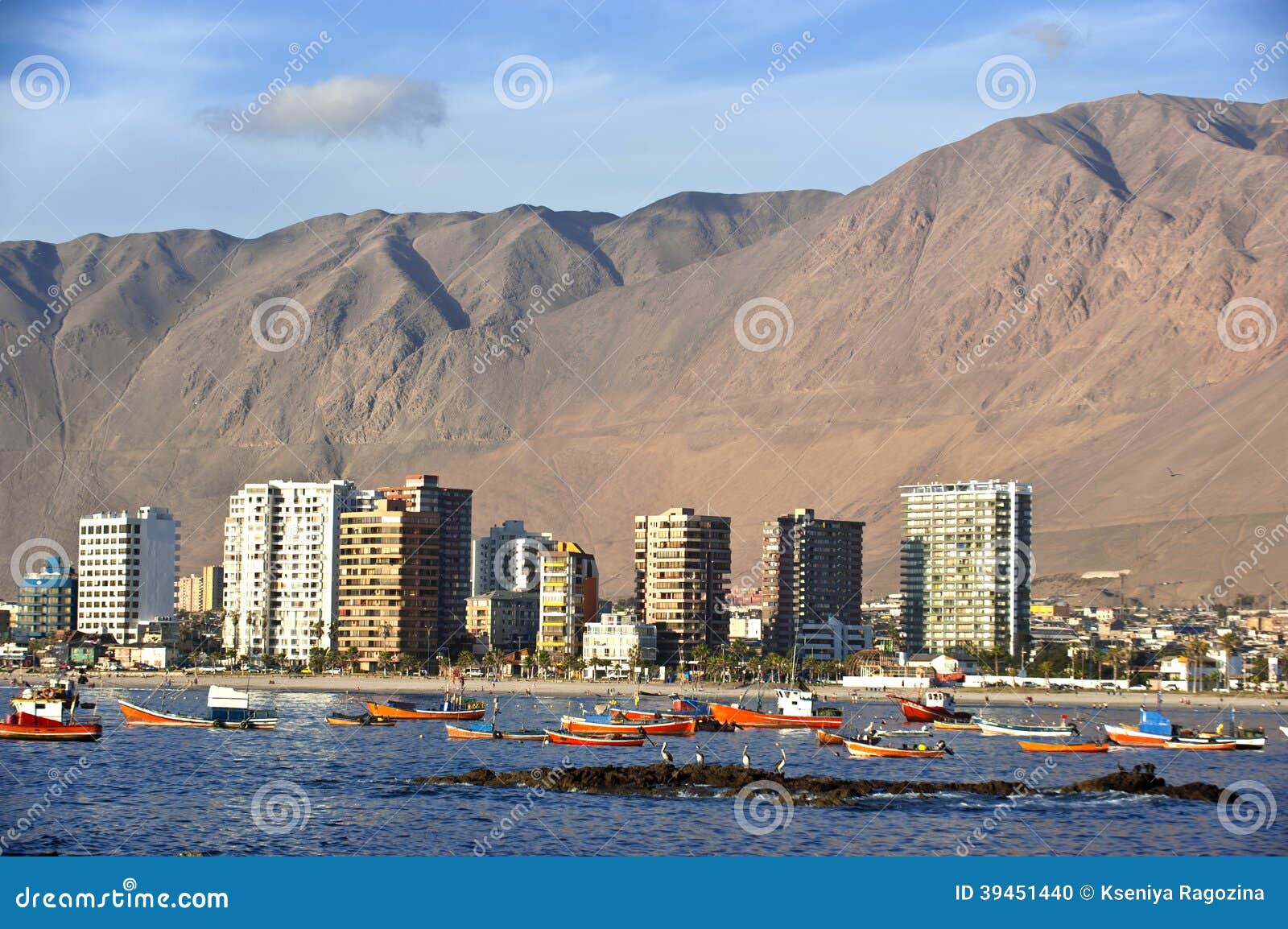 iquique behind a huge dune, northern chile