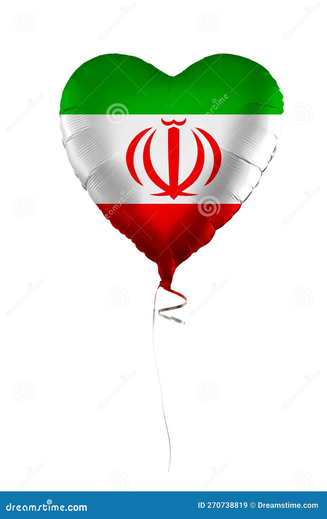 iran concept. balloon with irani flag  on white background. education, charity, emigration, travel and learning language