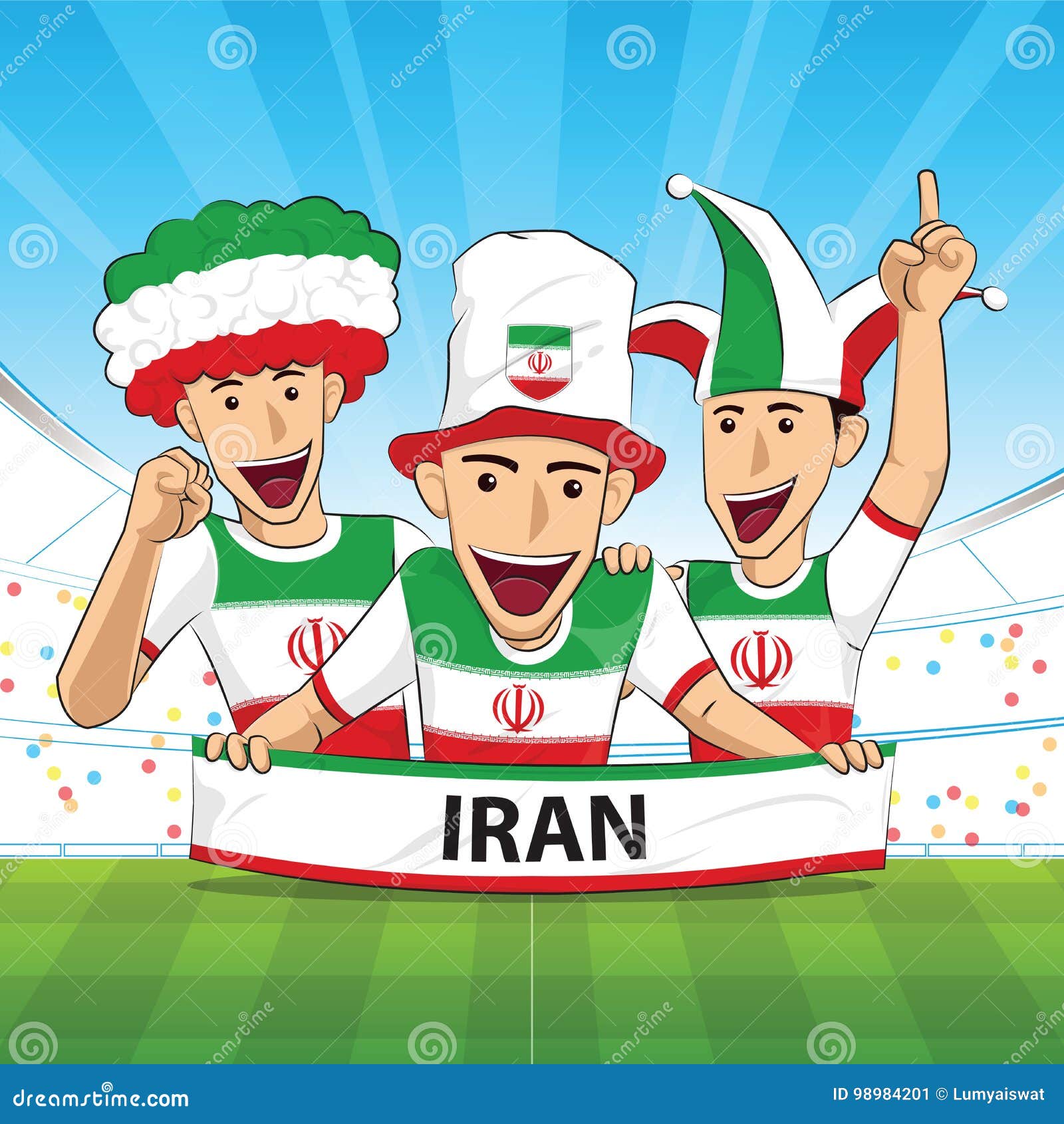 Iran football support stock vector. Illustration of cartoon - 98984201