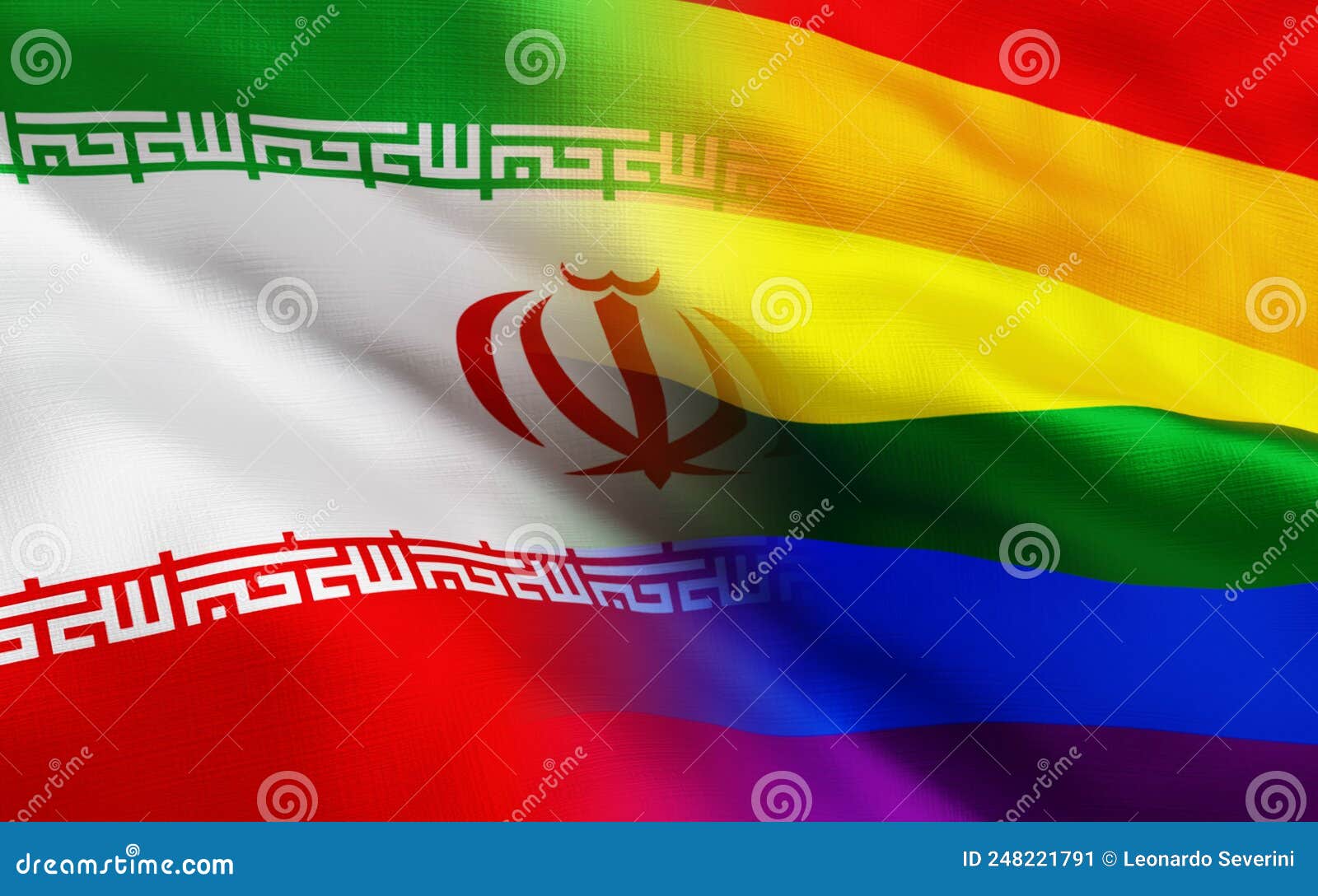 Iran and LGBT mixed flags stock illustration. Illustration of nation