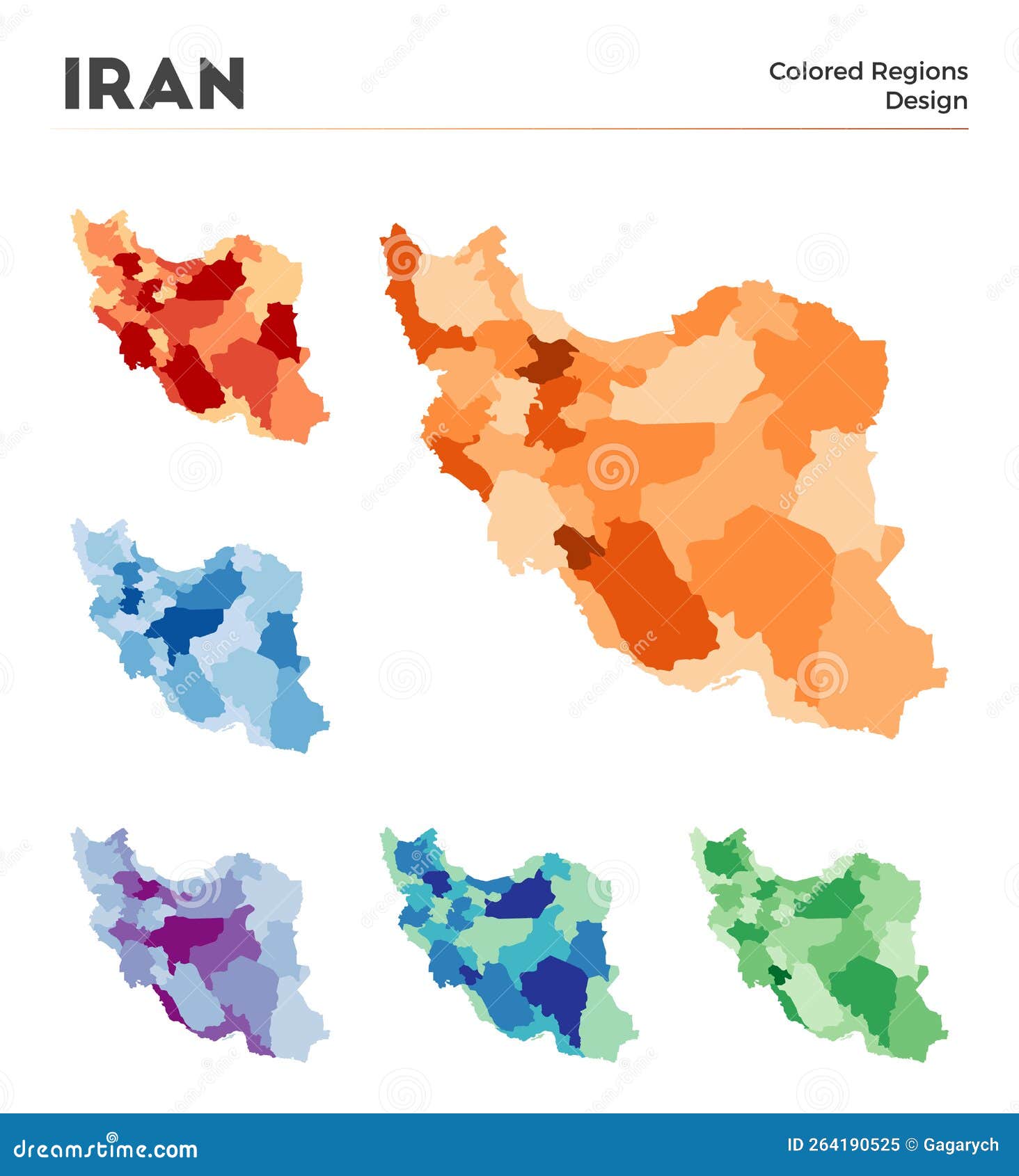 Iran map collection. stock vector. Illustration of high - 264190525