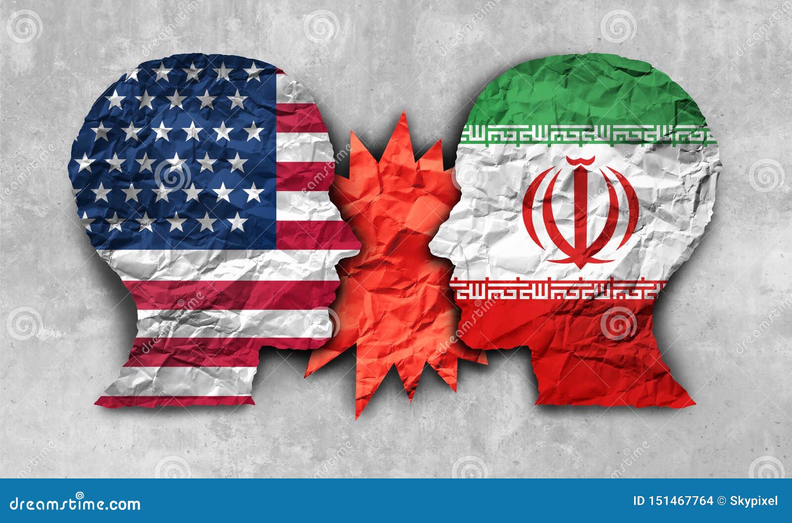 Iran USA Conflict stock illustration. Illustration of east - 151467764