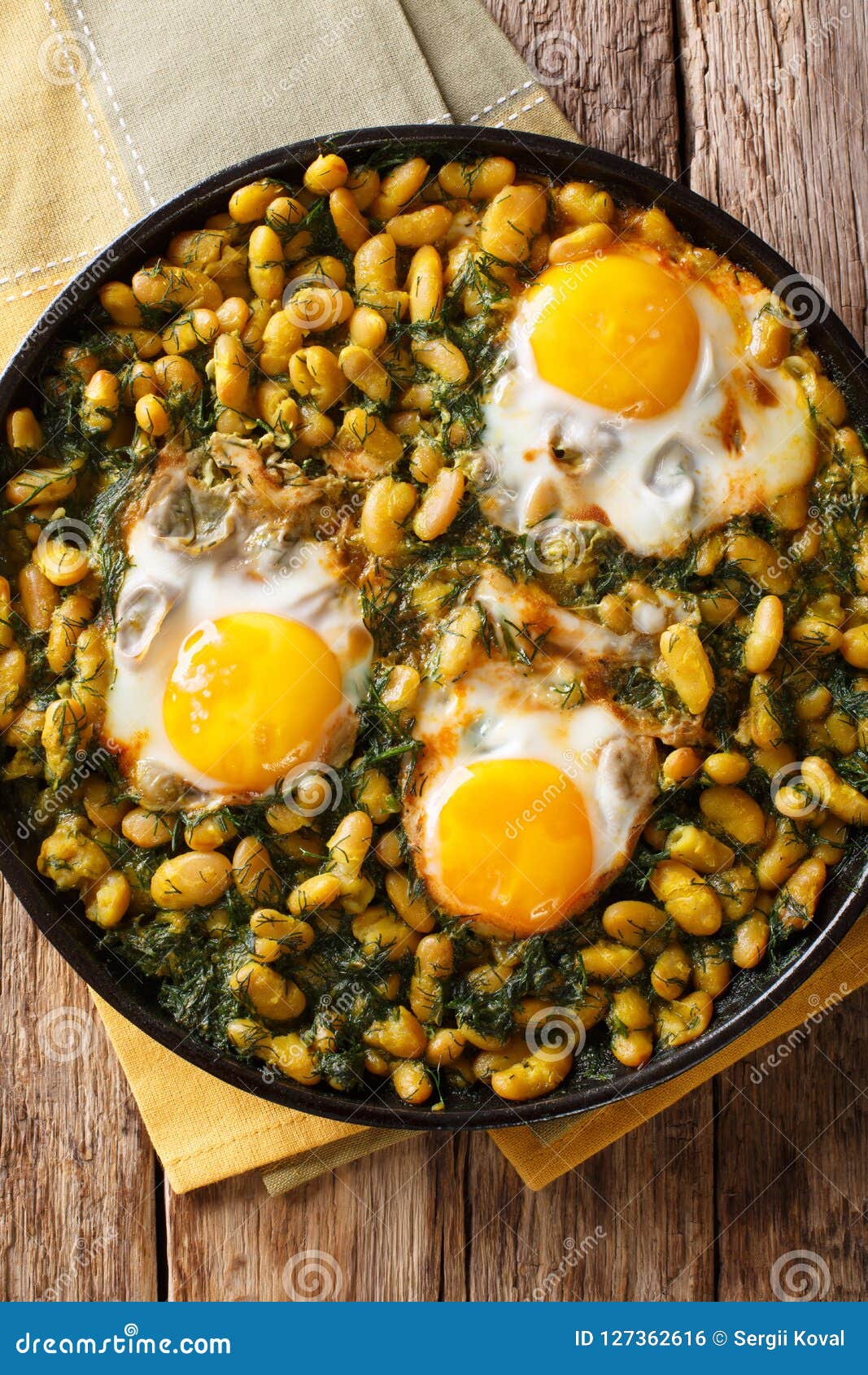 iranian food baghali ghatogh stew of beans and dill with fried e