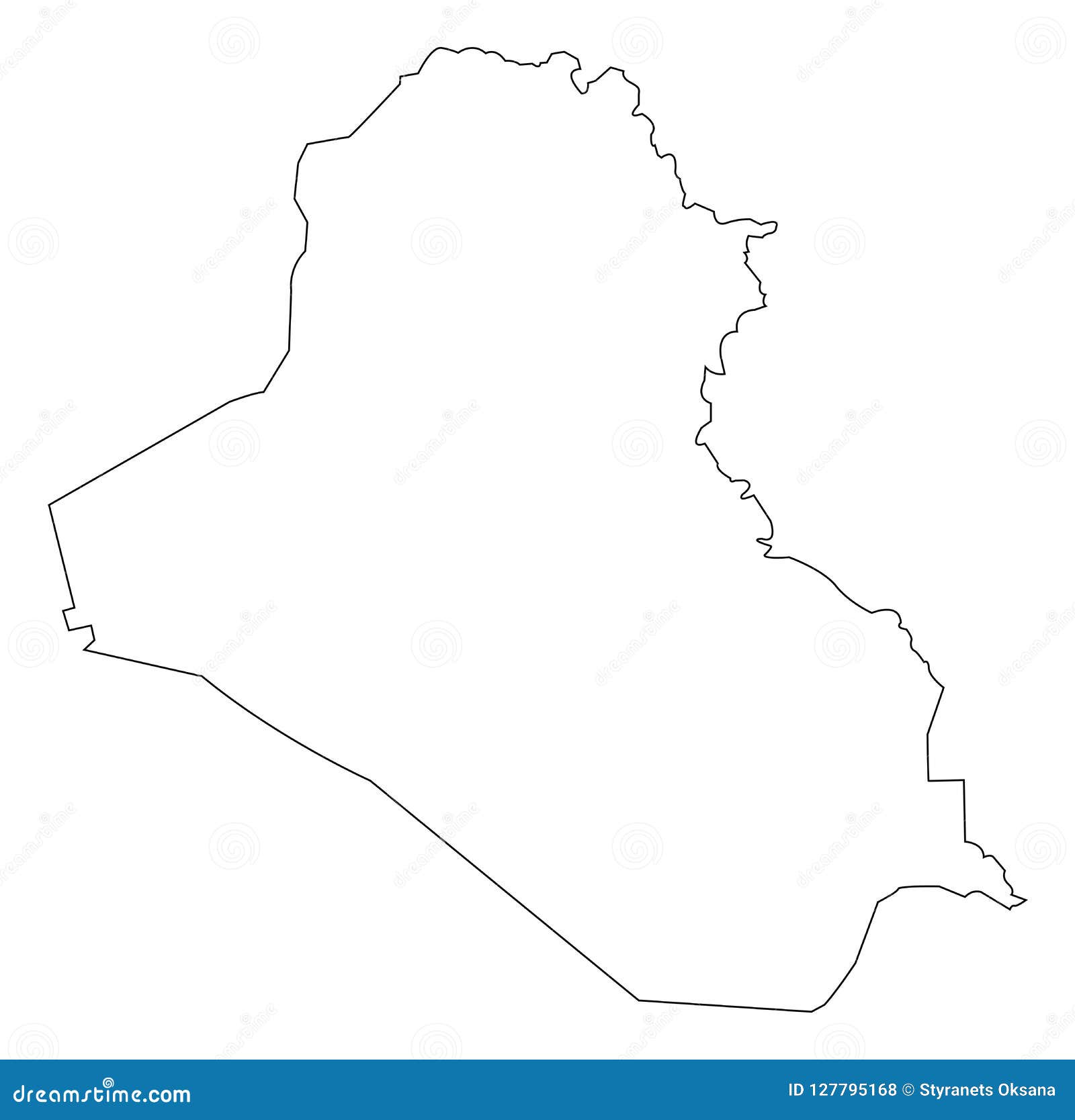 Iraq map outline stock vector. Illustration of contour - 127795168
